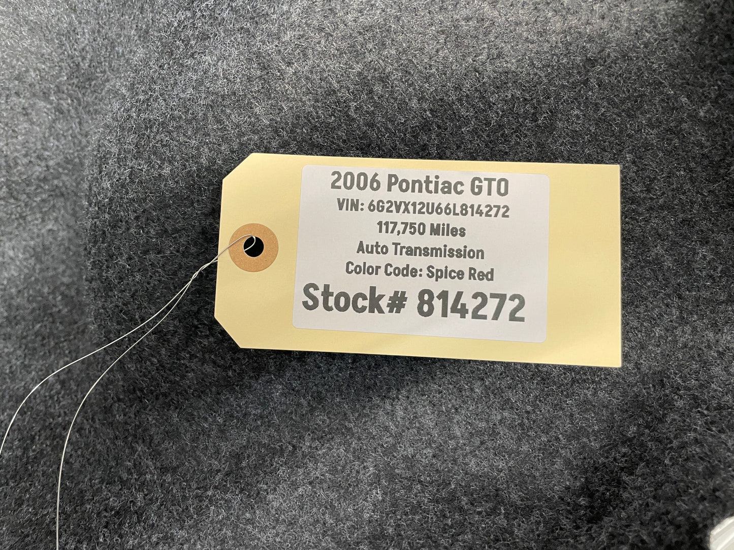 2006 Pontiac GTO RH and LH Interior Trunk Quarter Side Trim Carpet Liners OEM - Day's Parts Yard