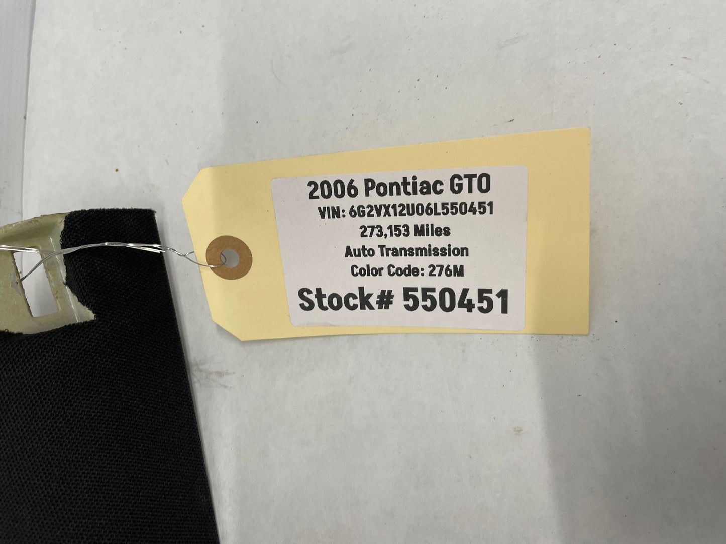 2006 Pontiac GTO LH Driver Interior A Pillar Trim Top Roof Cover Panel OEM - Day's Parts Yard
