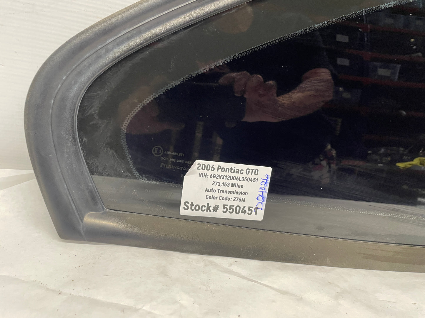 2006 Pontiac GTO RH Passenger Rear Quarter Window Glass OEM - Day's Parts Yard