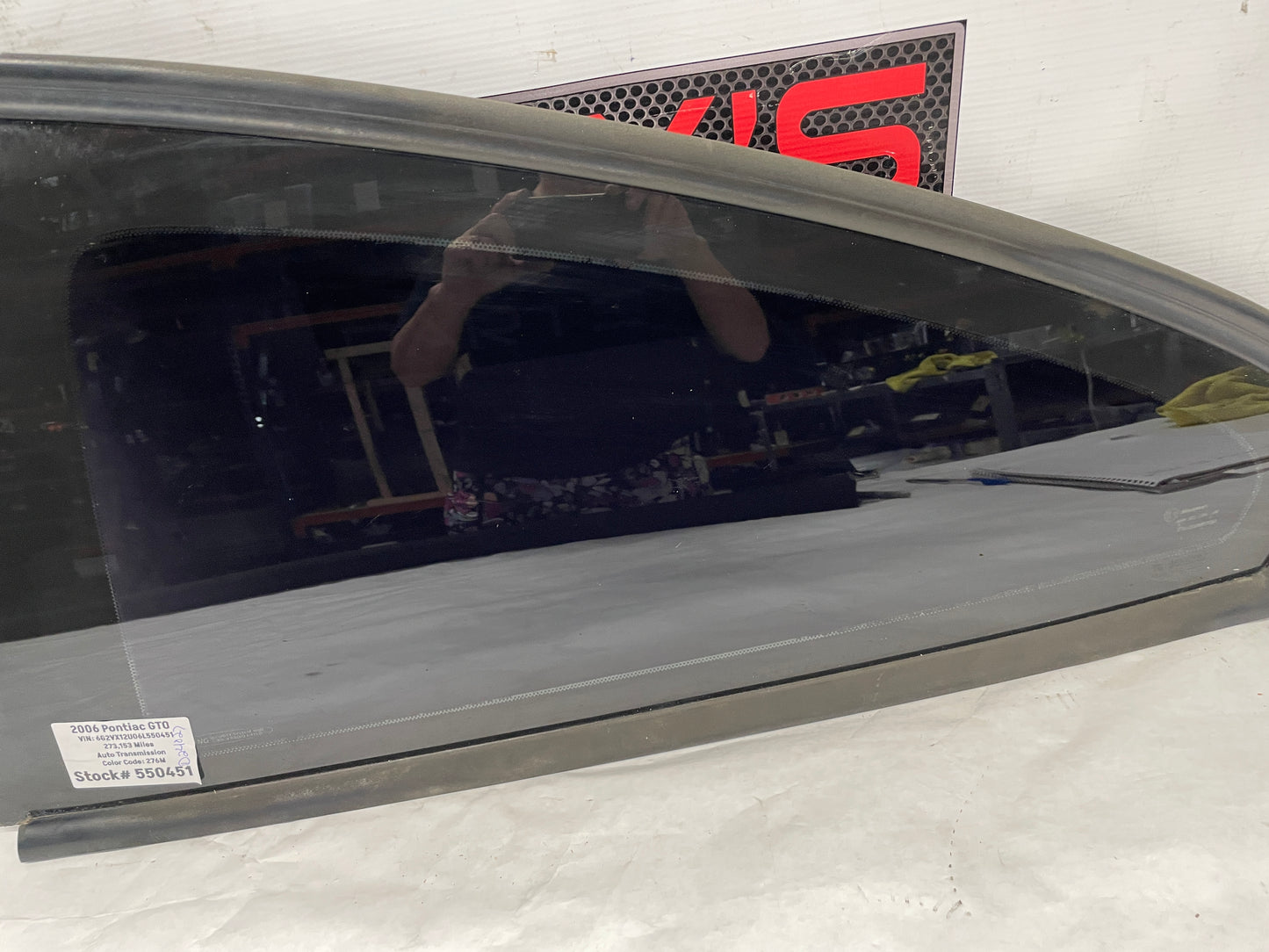 2006 Pontiac GTO LH Driver Rear Quarter Window Glass OEM - Day's Parts Yard