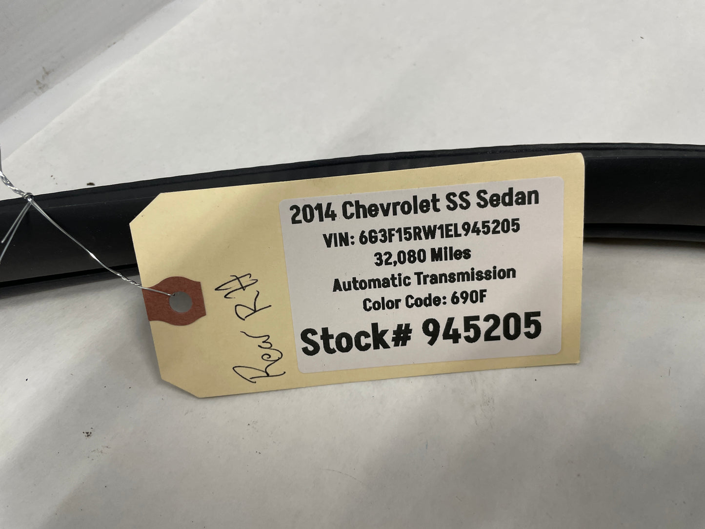 2014 Chevy SS Sedan RH Passenger Rear Door Weather Strip Rubber Seal OEM - Day's Parts Yard