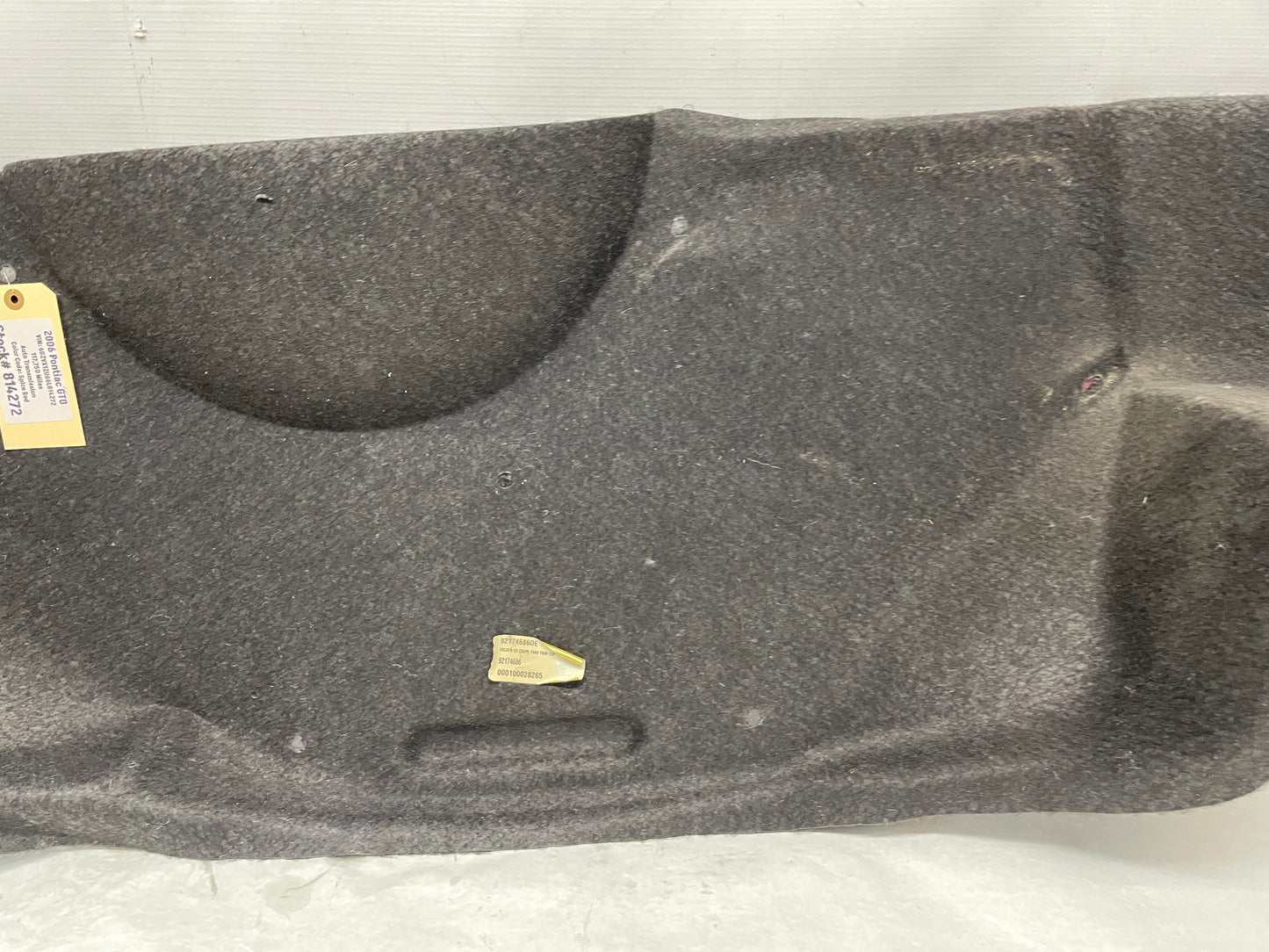 2006 Pontiac GTO Trunk Fuel Tank Trim Carpet Cover Liner OEM - Day's Parts Yard
