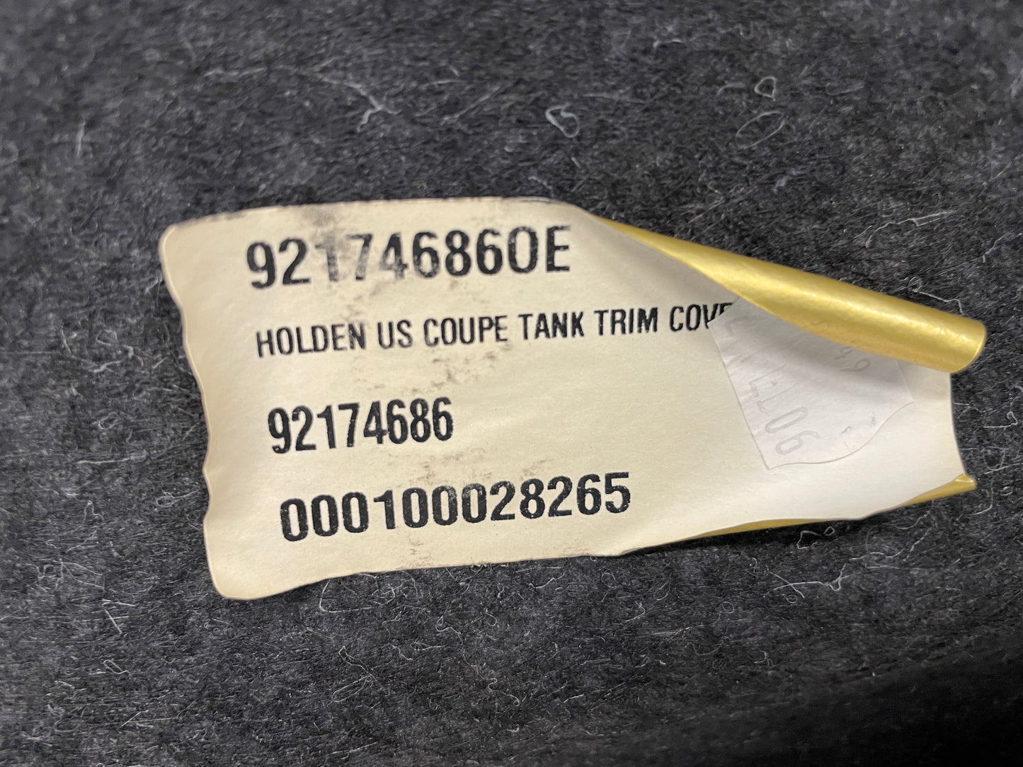 2006 Pontiac GTO Trunk Fuel Tank Trim Carpet Cover Liner OEM - Day's Parts Yard