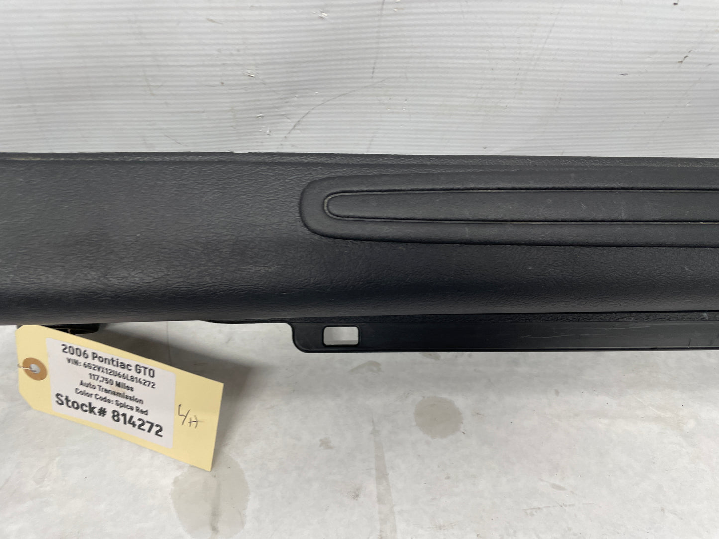2006 Pontiac GTO LH Driver Interior Sill Carpet Retainer Trim Cover Panel OEM - Day's Parts Yard