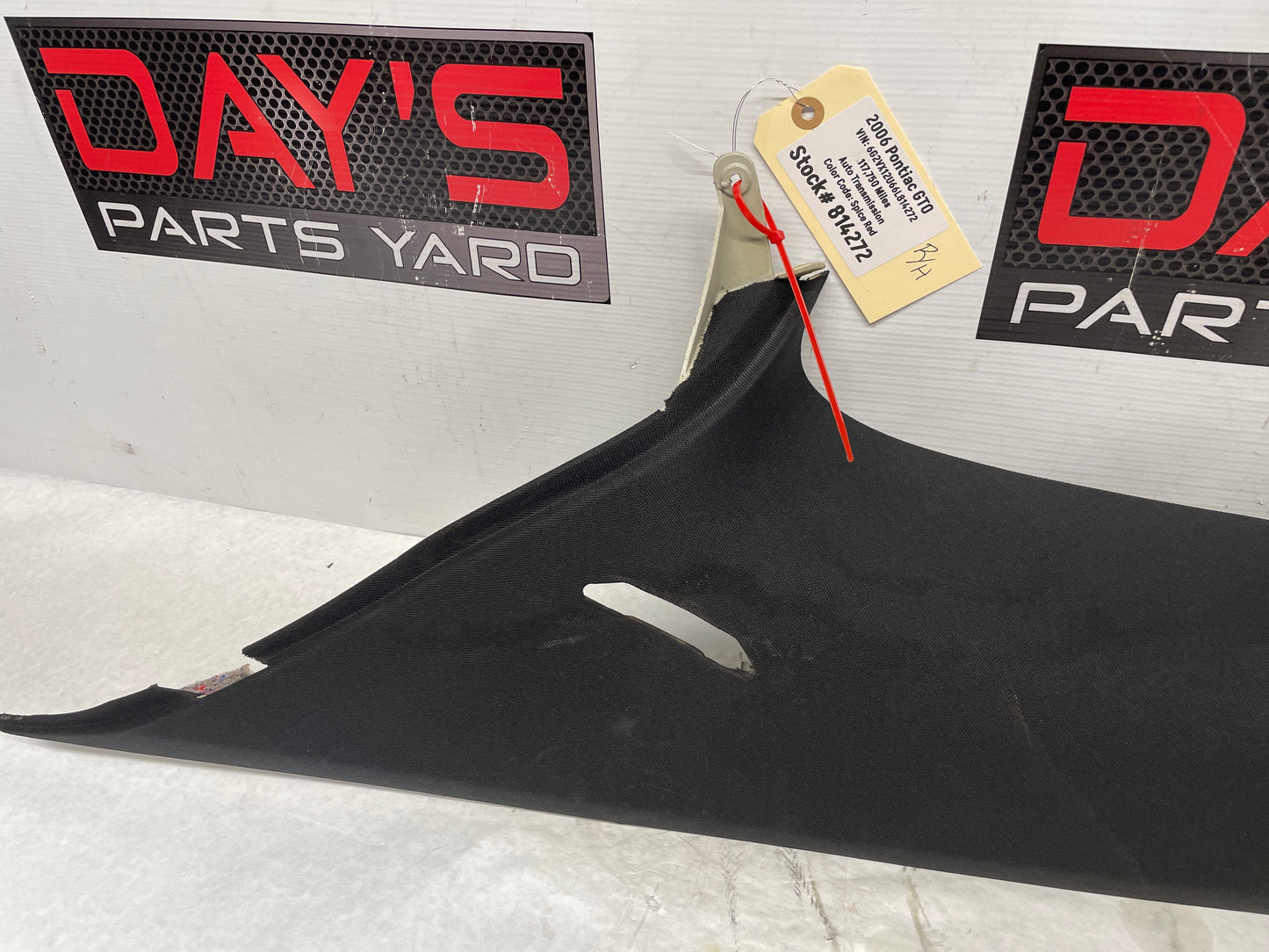 2006 Pontiac GTO RH Passenger Rear Interior C Pillar Seat Belt Cover Trim Panel OEM - Day's Parts Yard