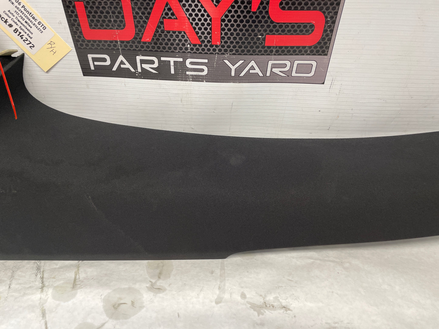 2006 Pontiac GTO RH Passenger Rear Interior C Pillar Seat Belt Cover Trim Panel OEM - Day's Parts Yard