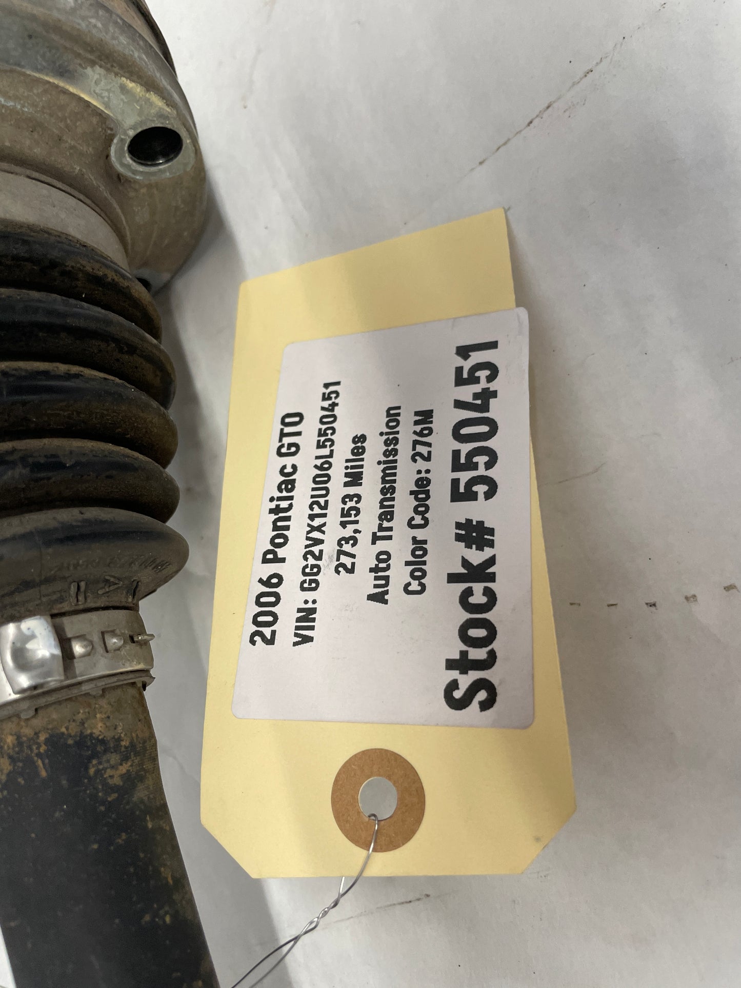 2006 Pontiac GTO RH Passenger Rear CV Axle Half Shaft OEM - Day's Parts Yard