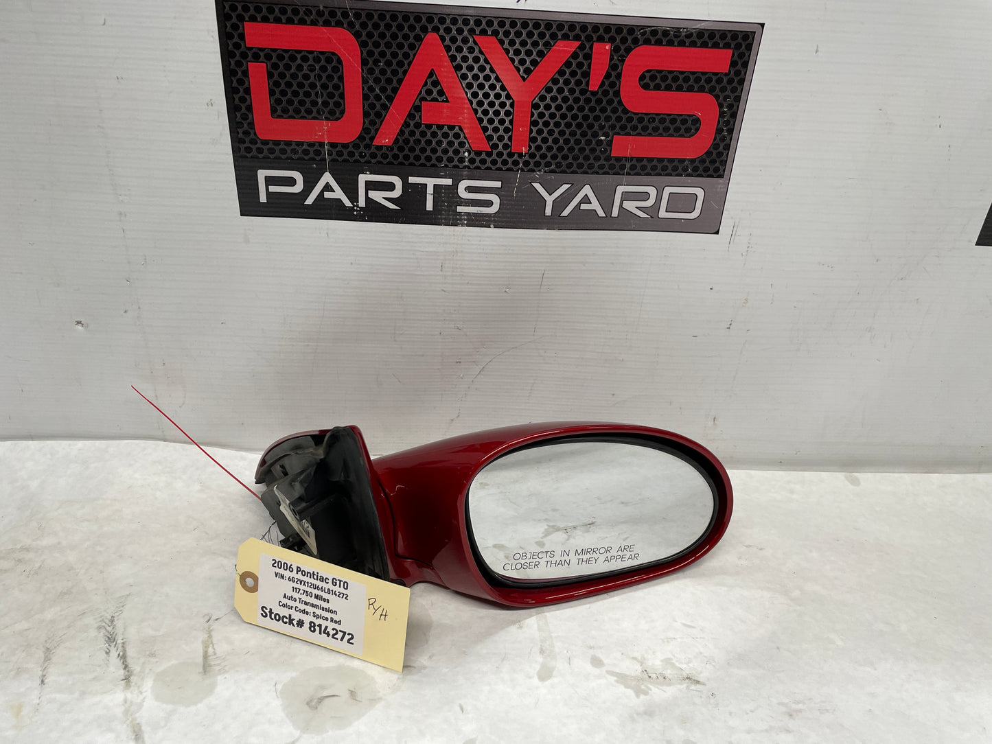 2006 Pontiac GTO RH Passenger Exterior Mirror OEM - Day's Parts Yard