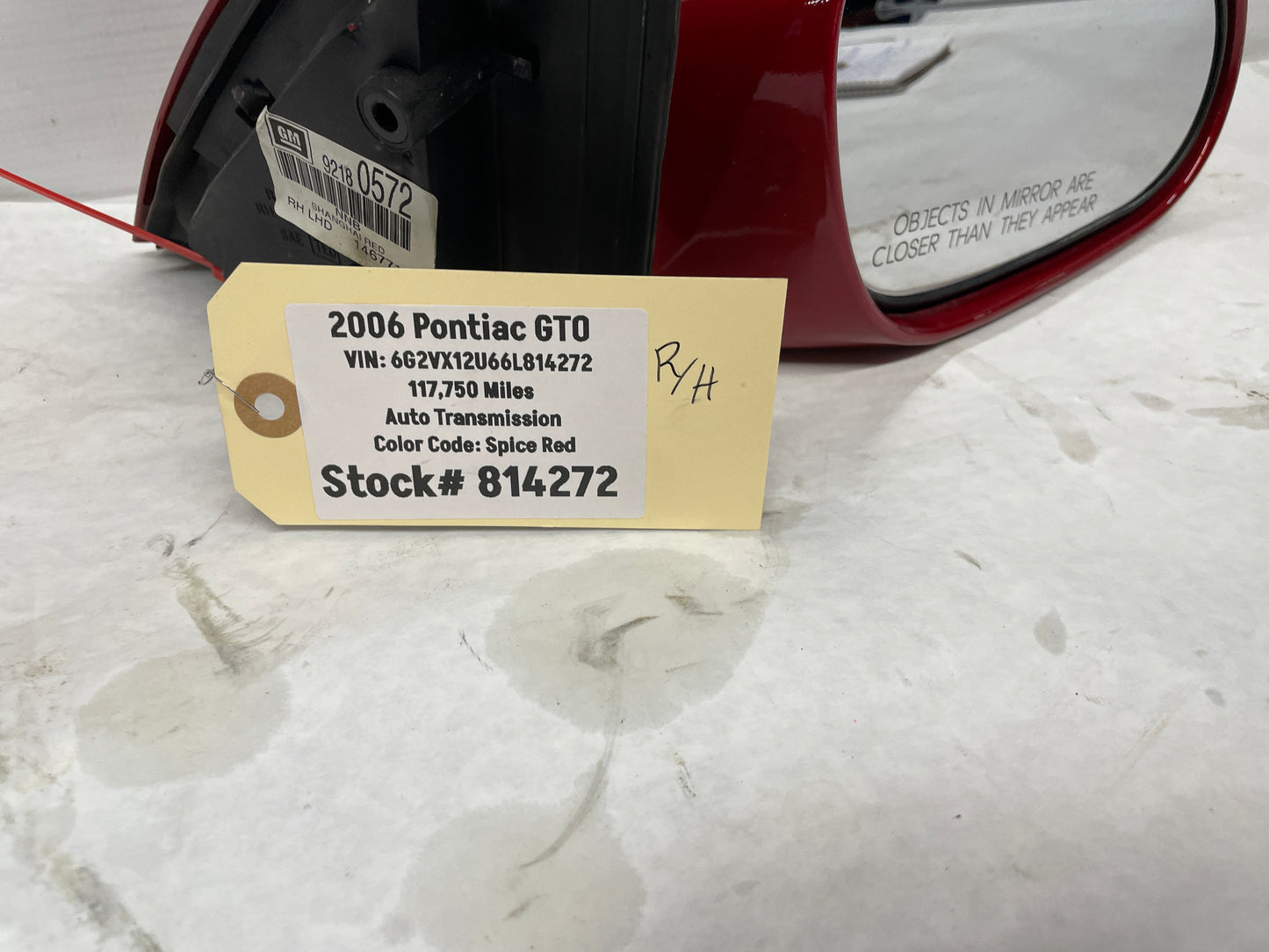2006 Pontiac GTO RH Passenger Exterior Mirror OEM - Day's Parts Yard