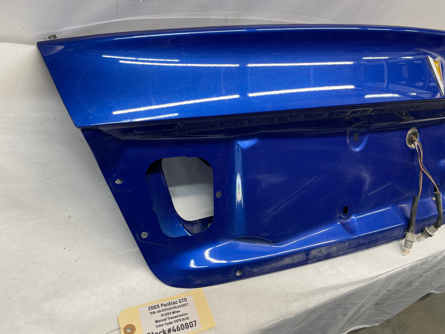 2005 Pontiac GTO Trunk Deck Lid Panel OEM