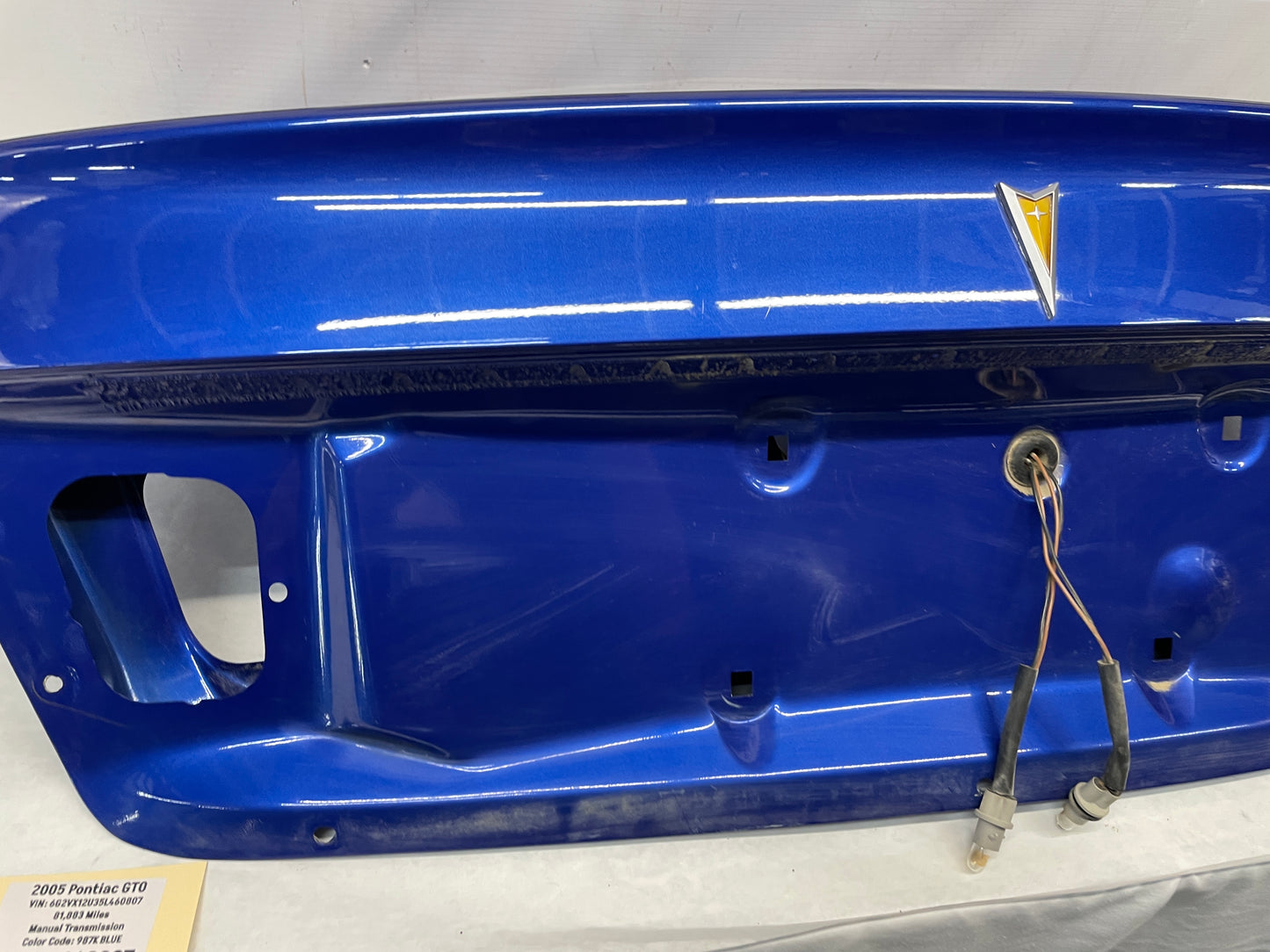 2005 Pontiac GTO Trunk Deck Lid Panel OEM
