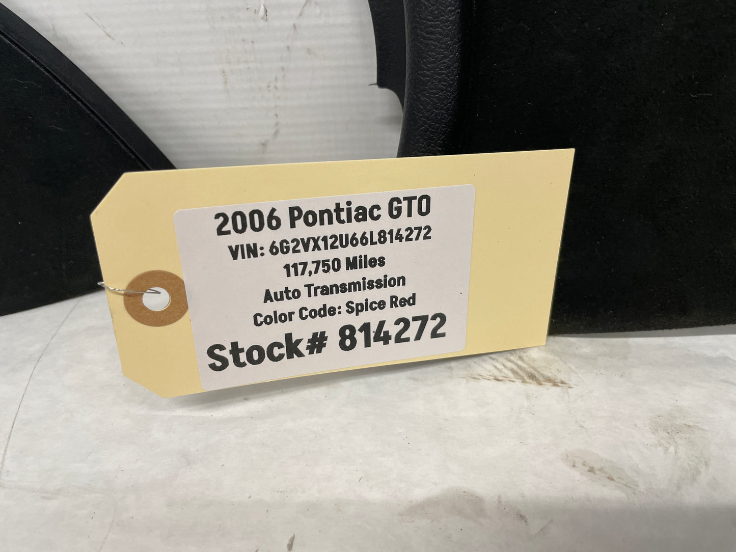 2006 Pontiac GTO RH & LH Console Interior Black Suede Trim Panels OEM - Day's Parts Yard