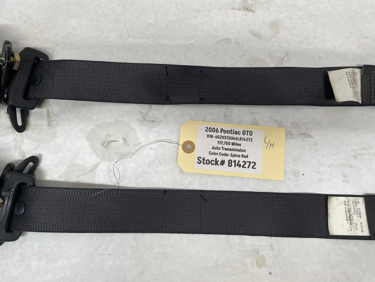 2006 Pontiac GTO RH & LH Rear Seat Belt Seatbelt Retractors OEM - Day's Parts Yard