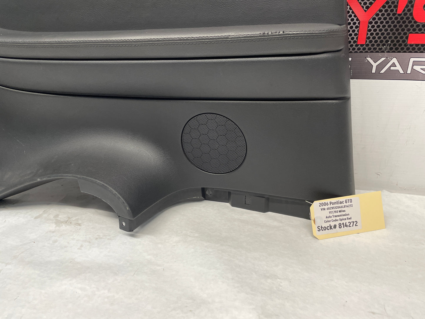2006 Pontiac GTO LH Driver Rear Interior Quarter Door Panel Trim Black OEM - Day's Parts Yard