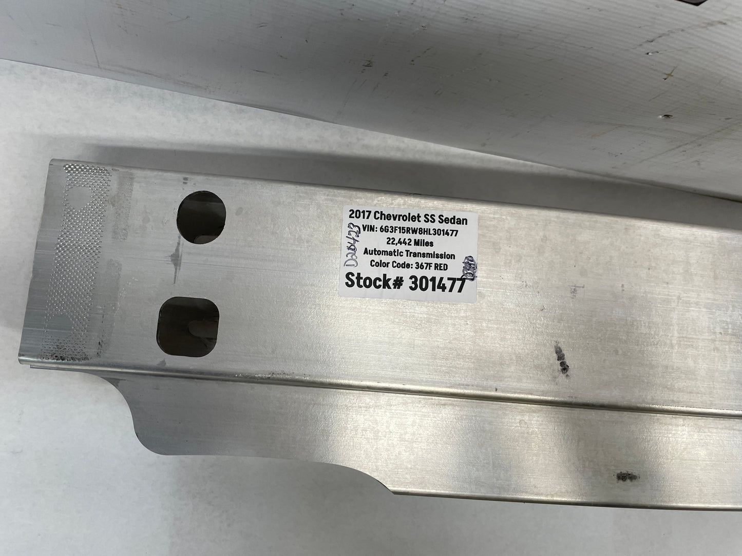 2017 Chevy SS Sedan Rear Impact Reinforcement Bar OEM - Day's Parts Yard