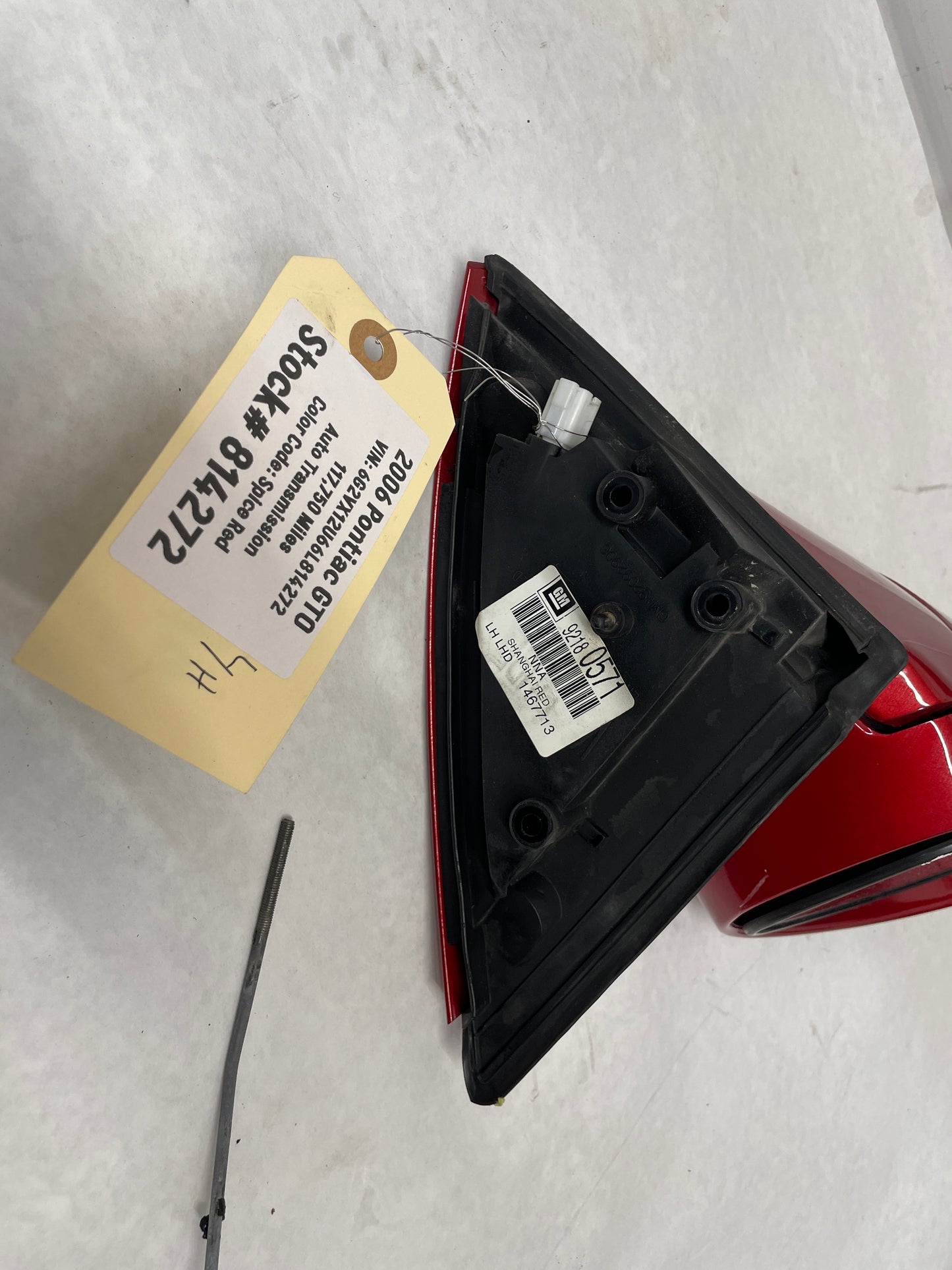 2006 Pontiac GTO LH Driver Exterior Outside Mirror OEM - Day's Parts Yard