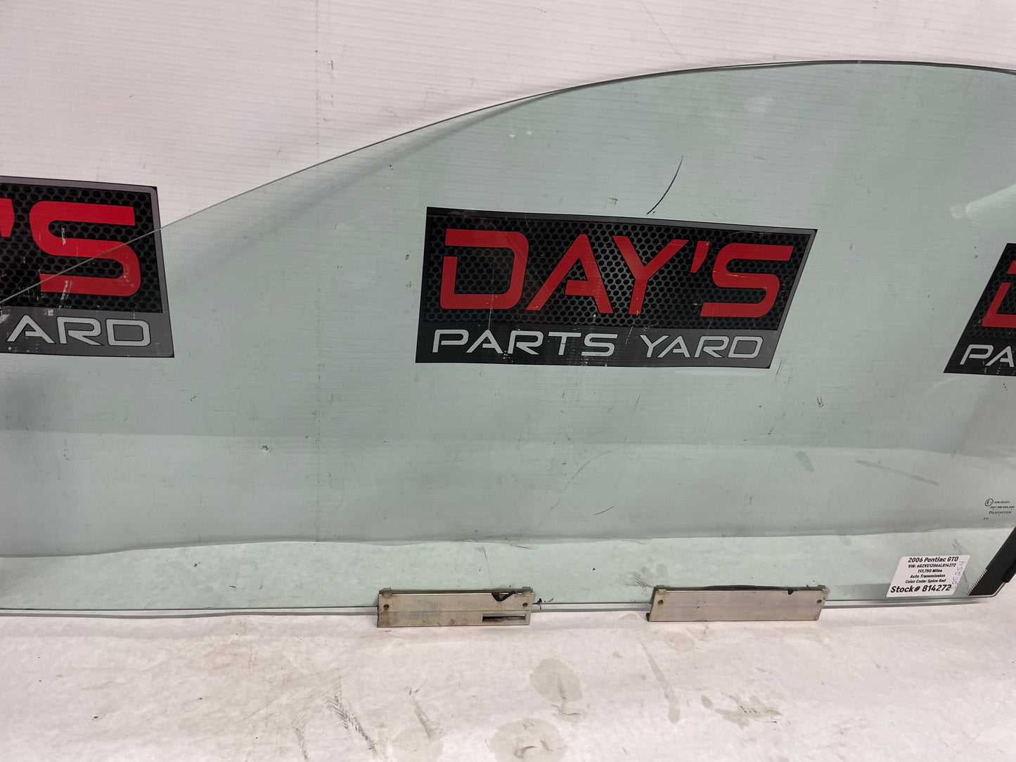2006 Pontiac GTO LH Driver Front Door Window Glass OEM - Day's Parts Yard