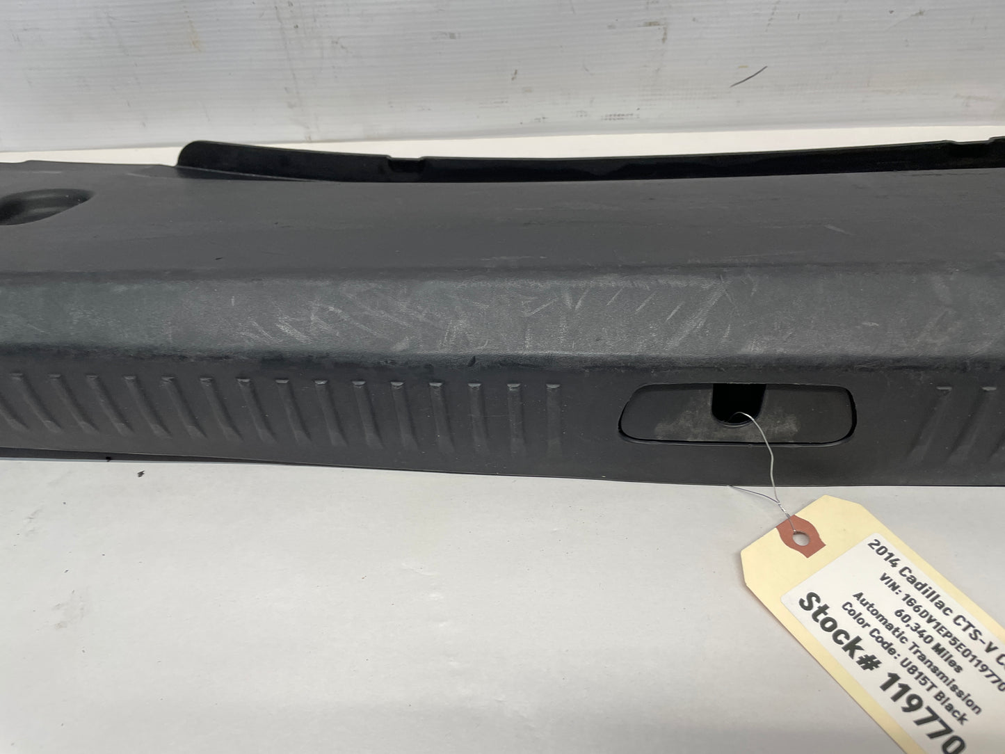 2014 Cadillac CTS-V Coupe Trunk Cargo Wall Plate Sill Trim Cover OEM - Day's Parts Yard