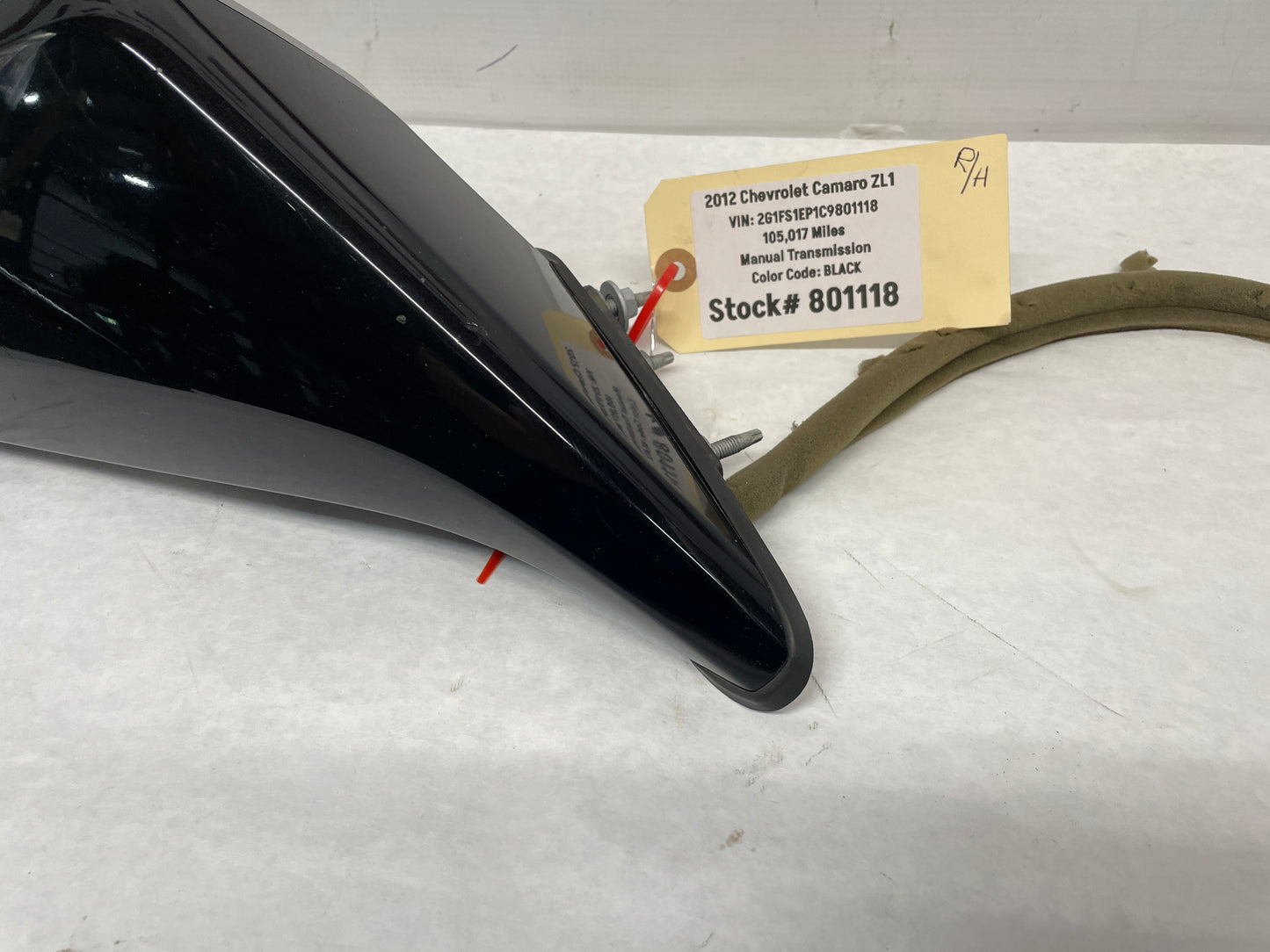 2012 Chevy Camaro ZL RH Passenger Exterior Mirror Black OEM - Day's Parts Yard