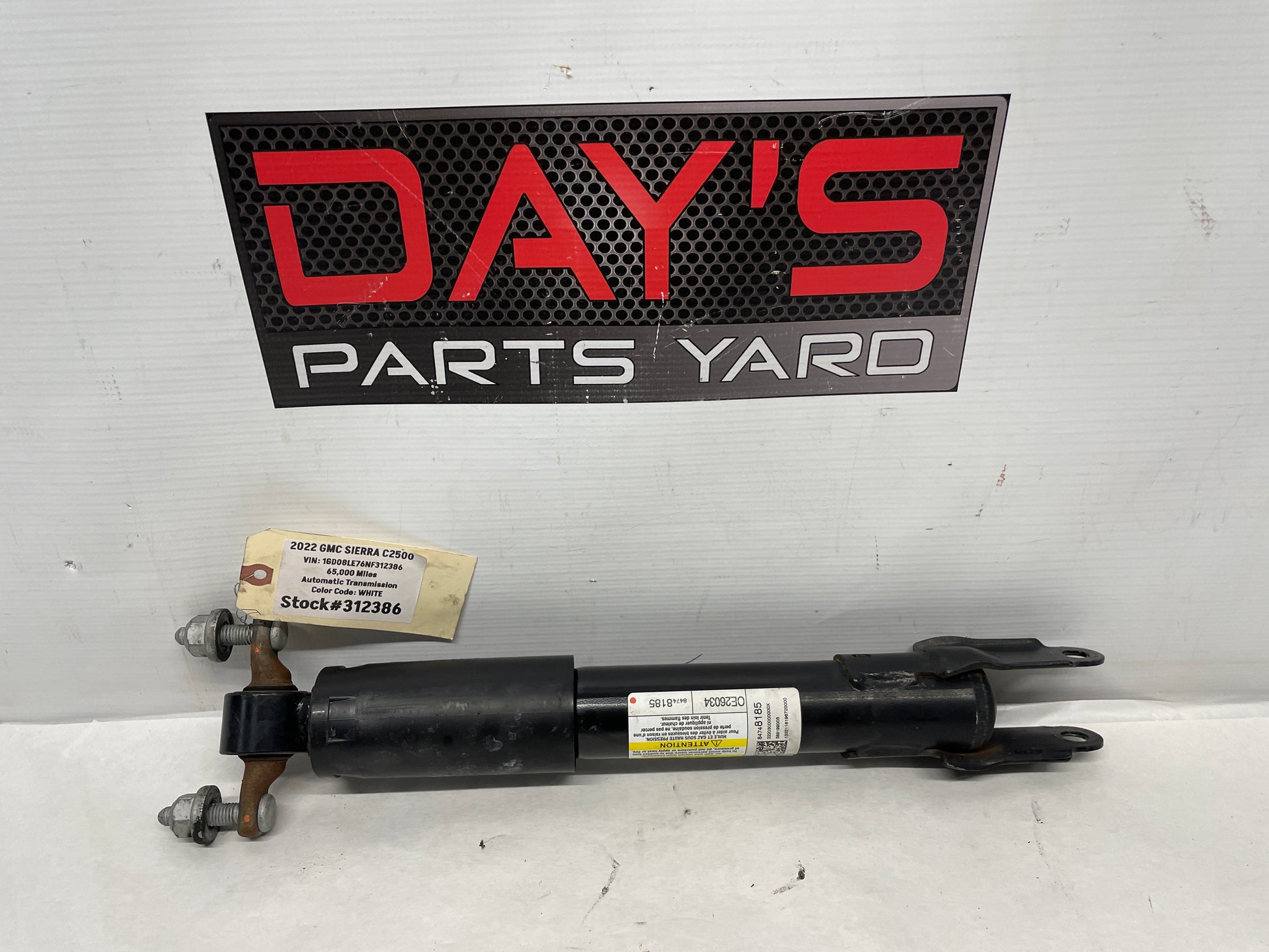 2022 GMC Sierra C2500 Front LH Driver Shock Strut Absorber OEM - Day's Parts Yard