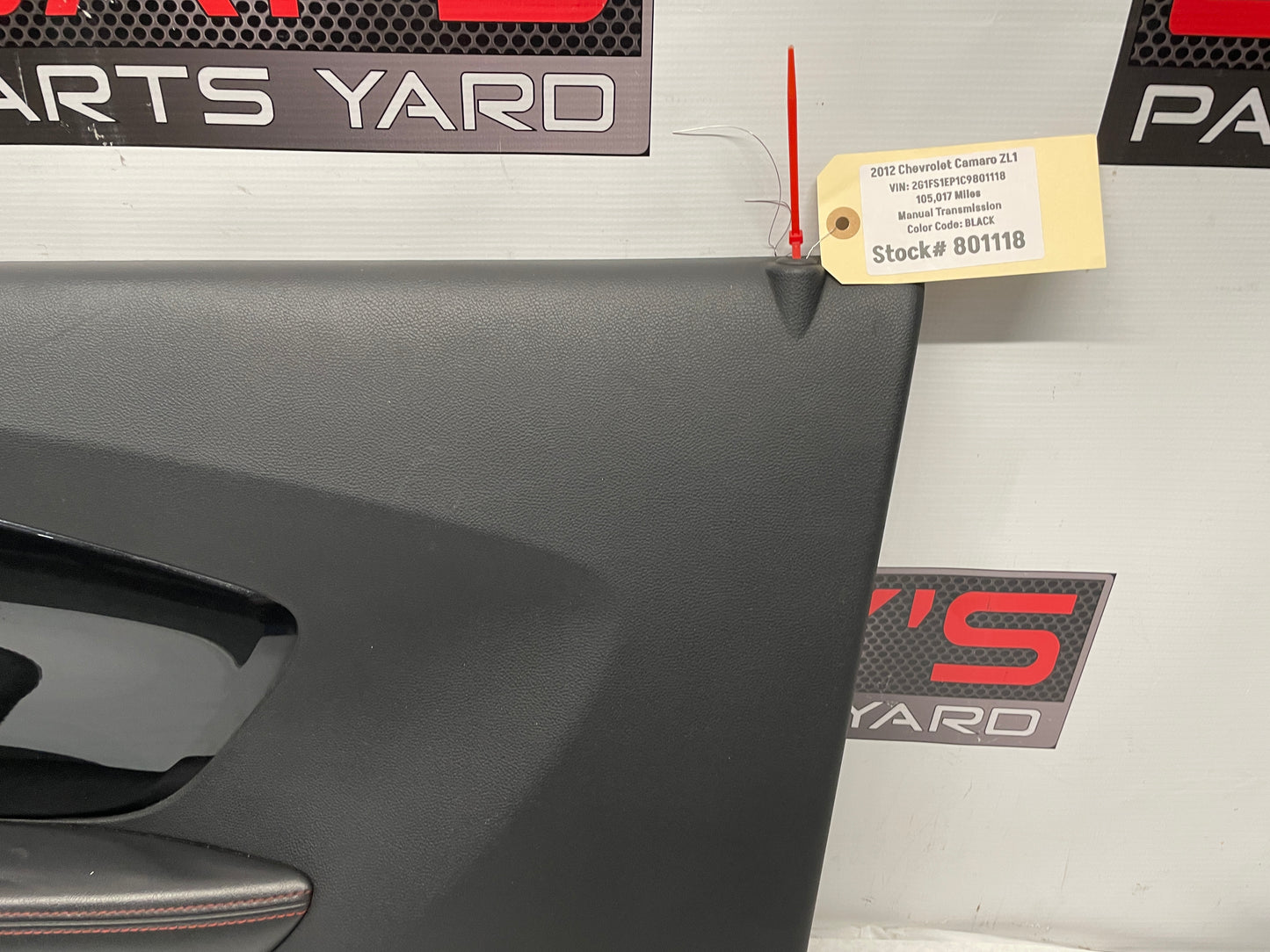 2012 Chevy Camaro ZL1 RH Passenger Carbon Flash Front Interior Door Panel OEM - Day's Parts Yard