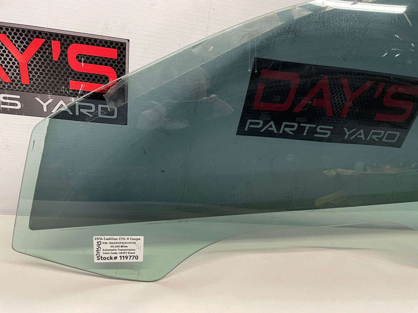 2014 Cadillac CTS-V Coupe LH Driver Door Window Glass OEM - Day's Parts Yard