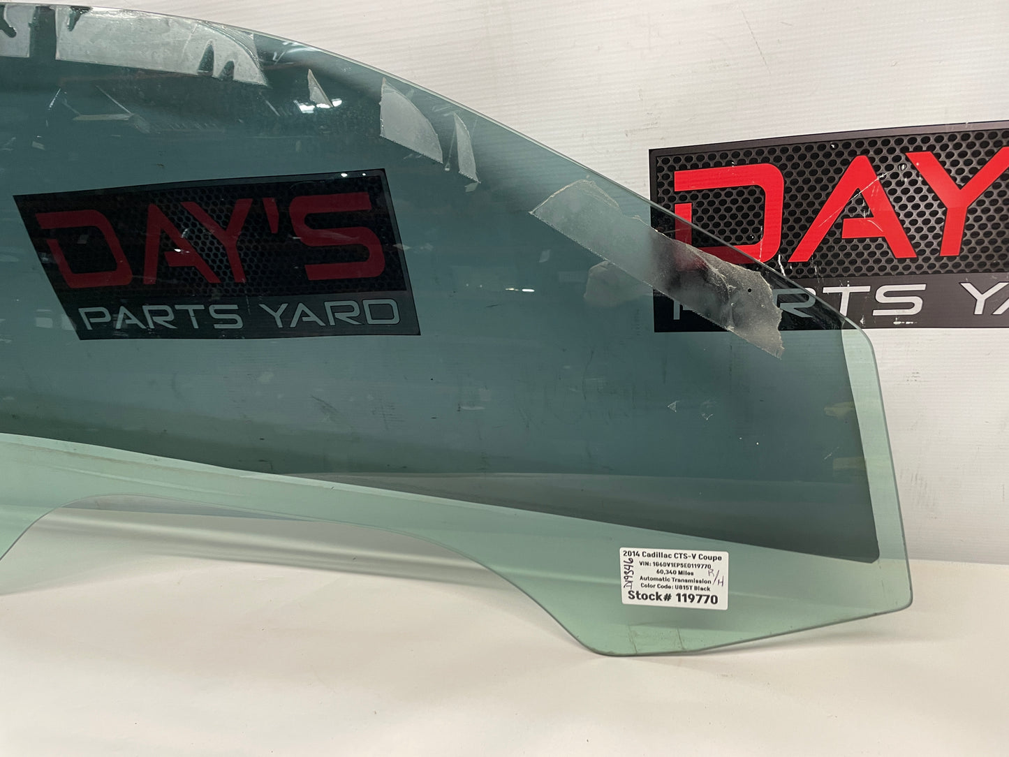 2014 Cadillac CTS-V Coupe RH Passenger Door Window Glass OEM - Day's Parts Yard