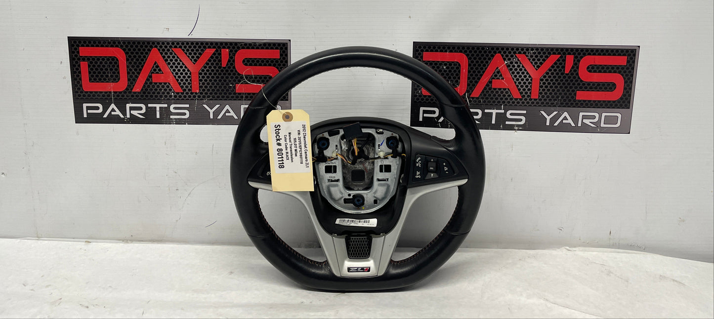 2012 Chevy Camaro ZL1 Steering Wheel w/ Buttons Black Leather OEM - Day's Parts Yard