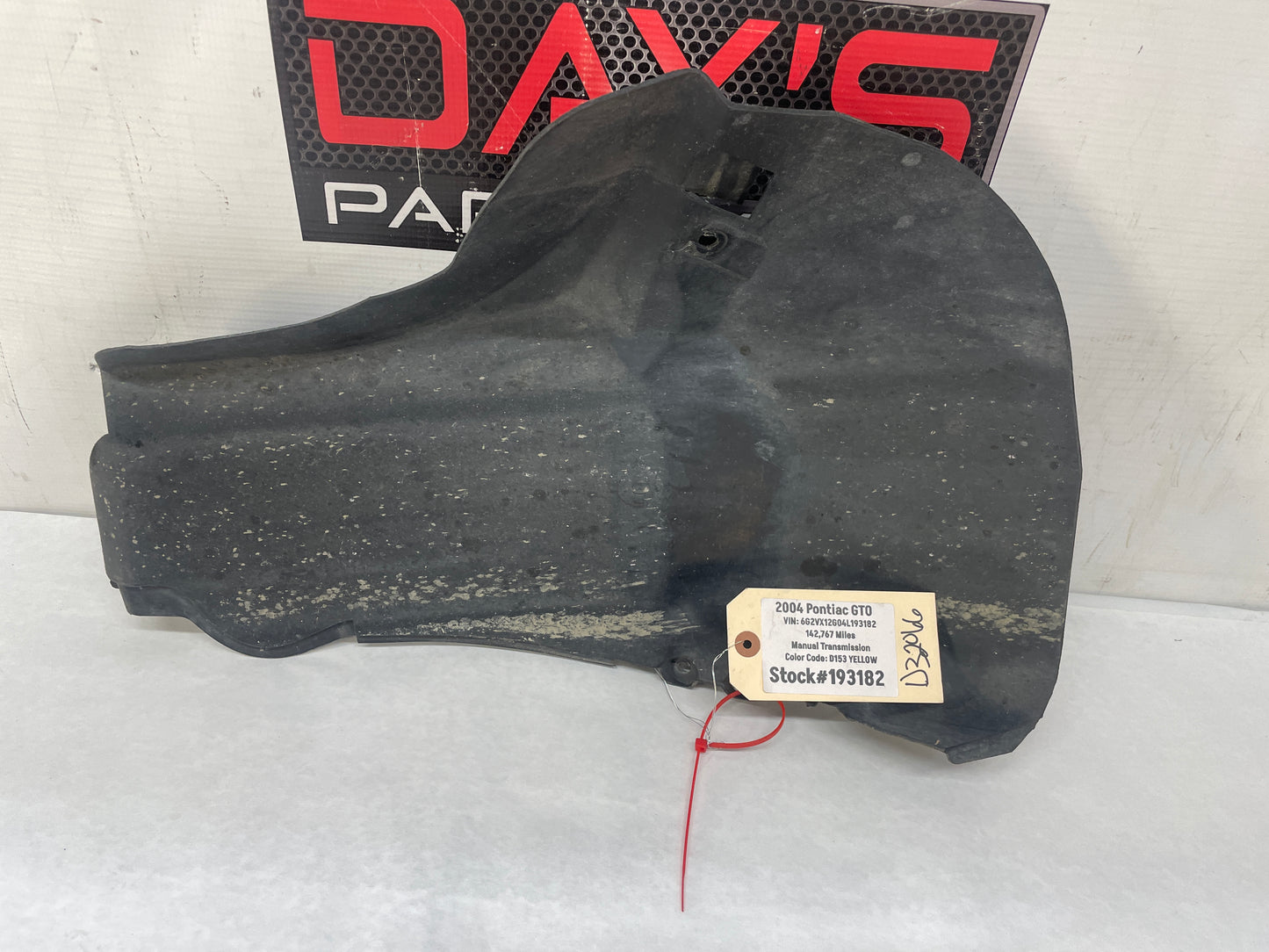 2004 Pontiac GTO LH Driver Rear Quarter Fender Wheel House Well Liner OEM - Day's Parts Yard