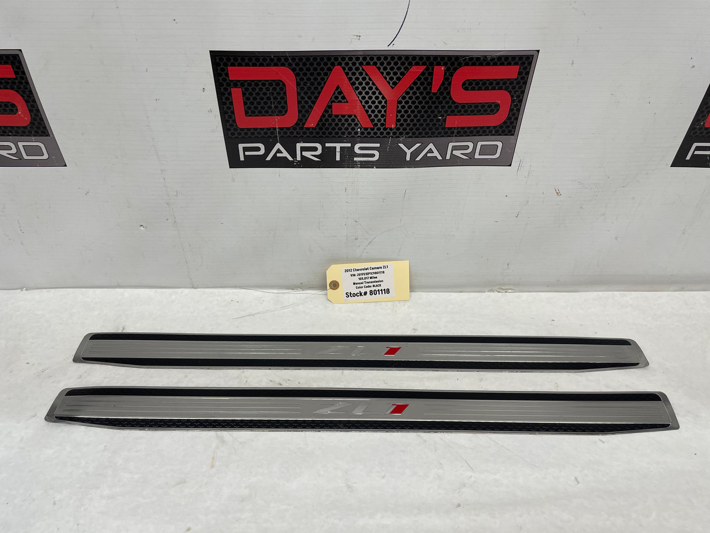 2012 Chevy Camaro ZL1 RH & LH Door Sill Scuff Plate Insert Strips OEM - Day's Parts Yard