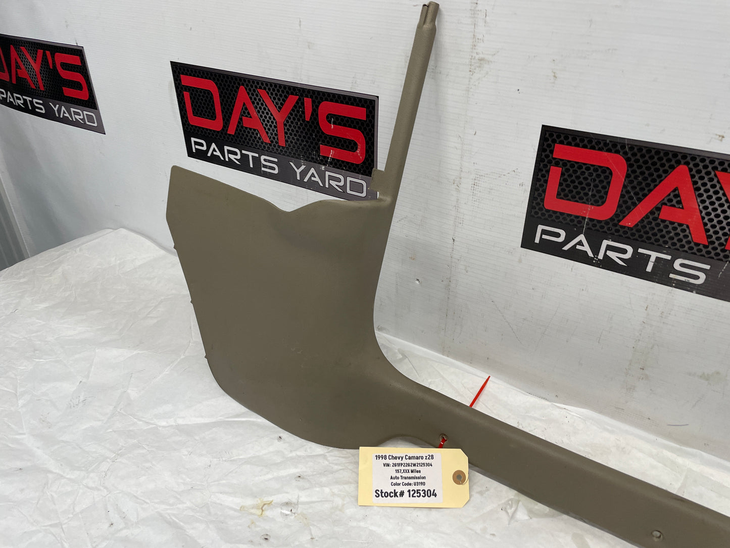 1998 Chevy Camaro Z28 RH Passenger Interior Kick Panel Trim Molding Tan OEM - Day's Parts Yard