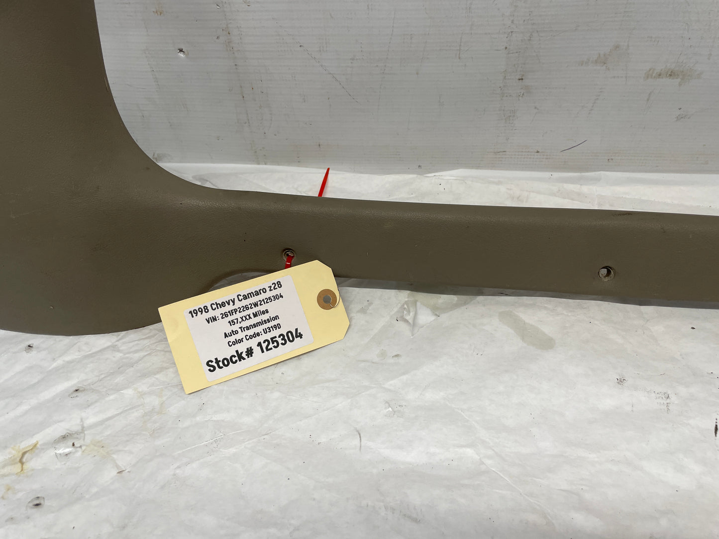 1998 Chevy Camaro Z28 RH Passenger Interior Kick Panel Trim Molding Tan OEM - Day's Parts Yard