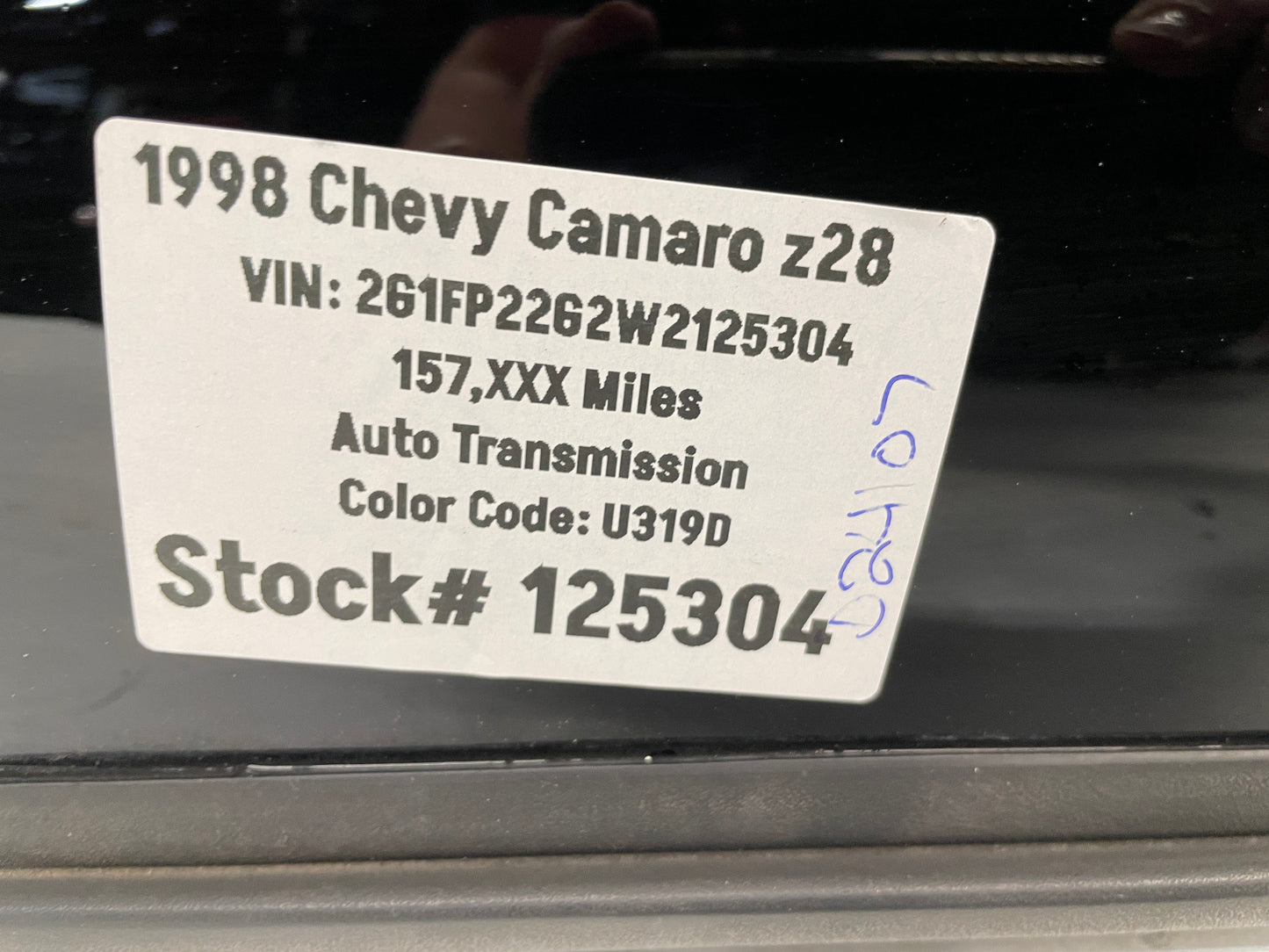1998 Chevy Camaro Z28 RH Passenger T-Top Roof Glass Window Panel OEM - Day's Parts Yard
