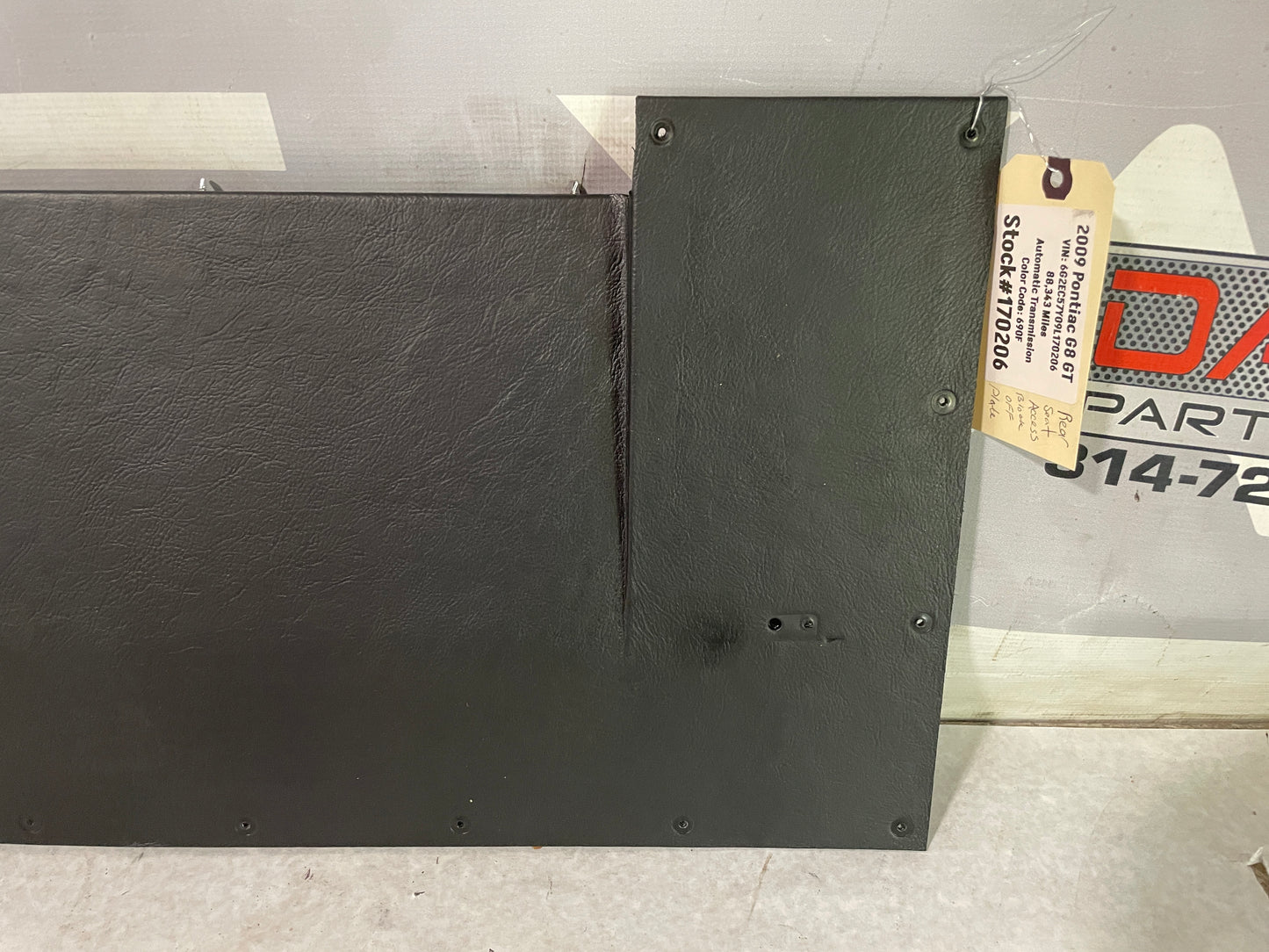 2009 Pontiac G8 GT Rear Seat Access Block Off Plate OEM - Day's Parts Yard