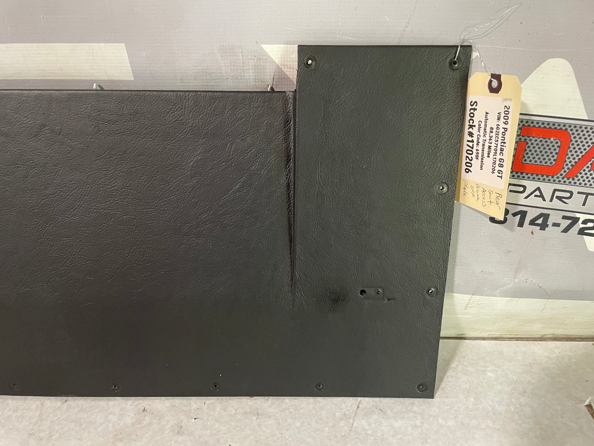 2009 Pontiac G8 GT Rear Seat Access Block Off Plate OEM - Day's Parts Yard