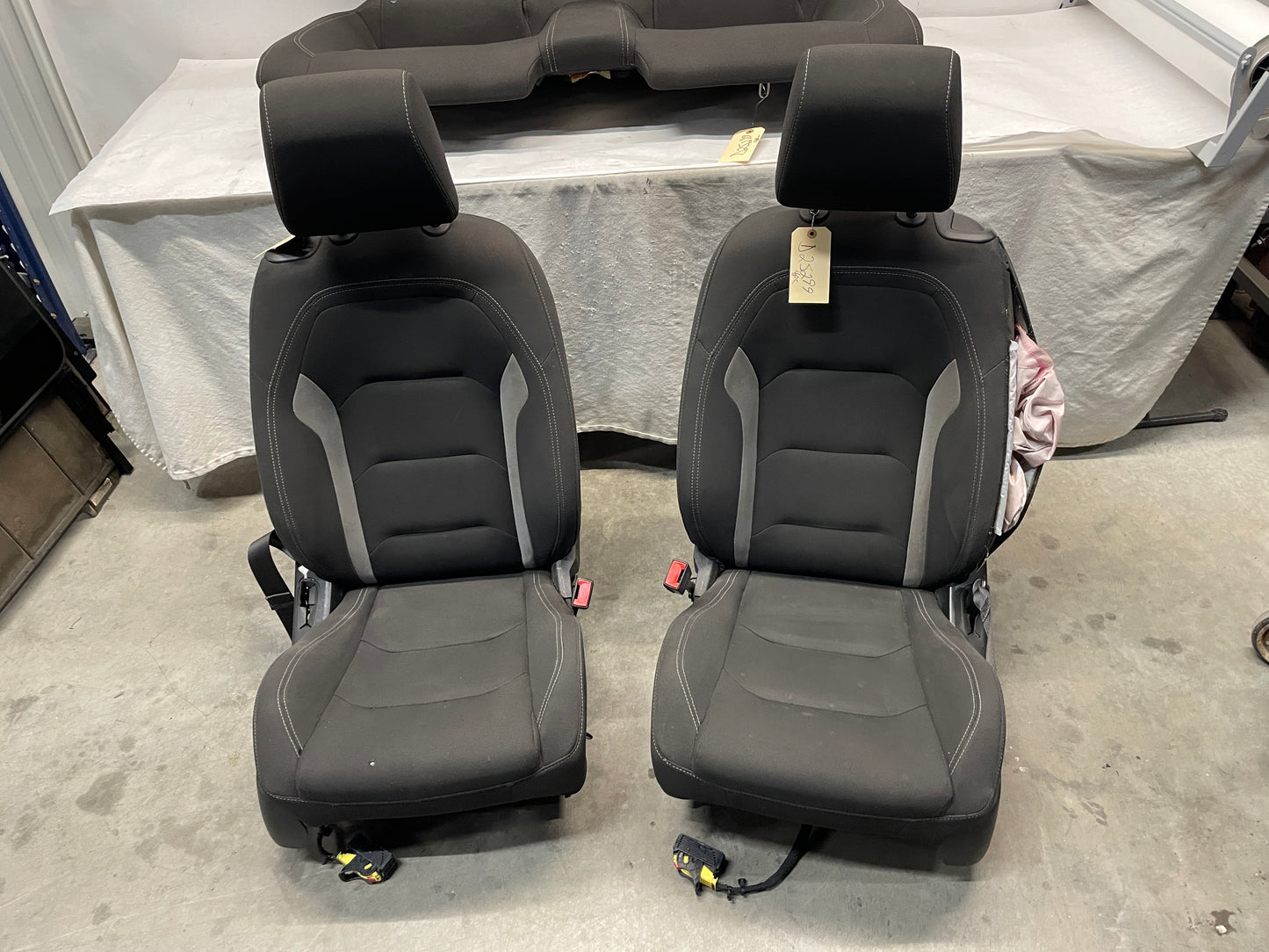 2020 Chevy Camaro SS LZ Seats Fronts and Rears Black and Gray Cloth OEM - Day's Parts Yard