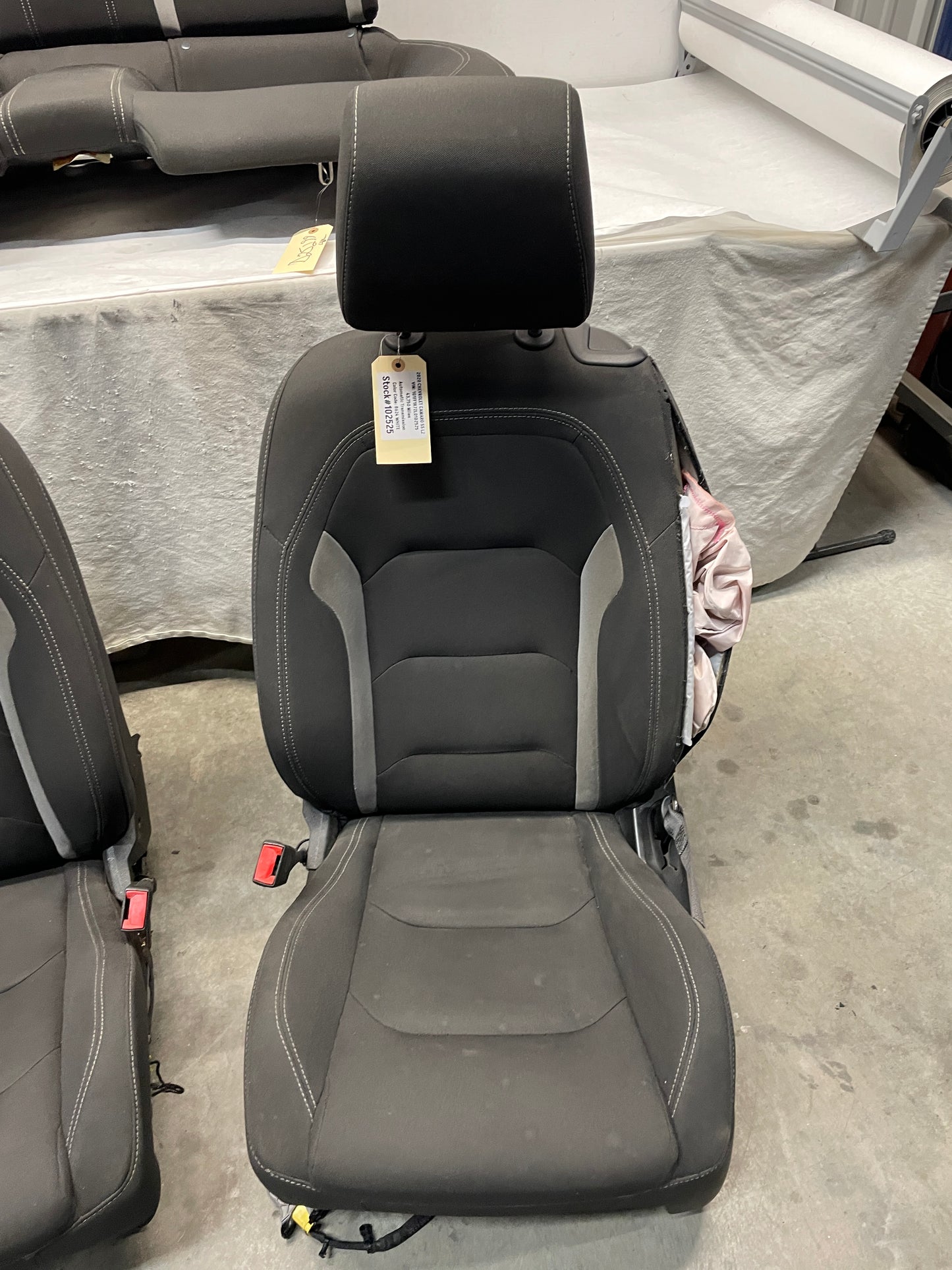 2020 Chevy Camaro SS LZ Seats Fronts and Rears Black and Gray Cloth OEM - Day's Parts Yard