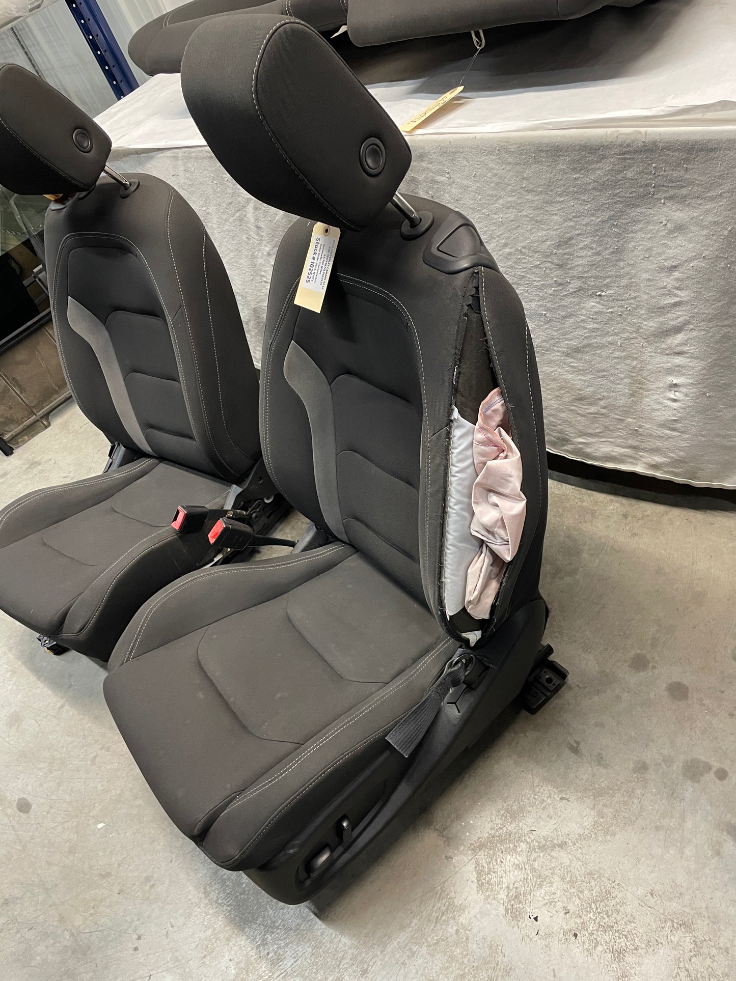 2020 Chevy Camaro SS LZ Seats Fronts and Rears Black and Gray Cloth OEM - Day's Parts Yard