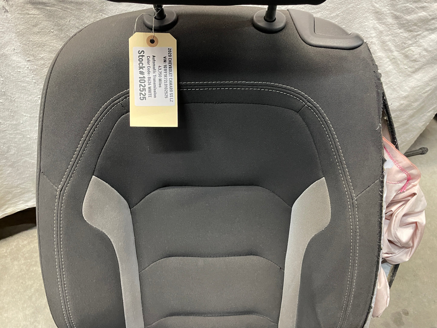 2020 Chevy Camaro SS LZ Seats Fronts and Rears Black and Gray Cloth OEM - Day's Parts Yard