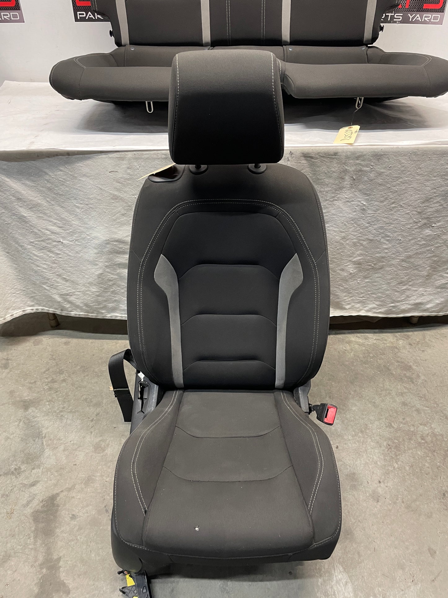 2020 Chevy Camaro SS LZ Seats Fronts and Rears Black and Gray Cloth OEM - Day's Parts Yard