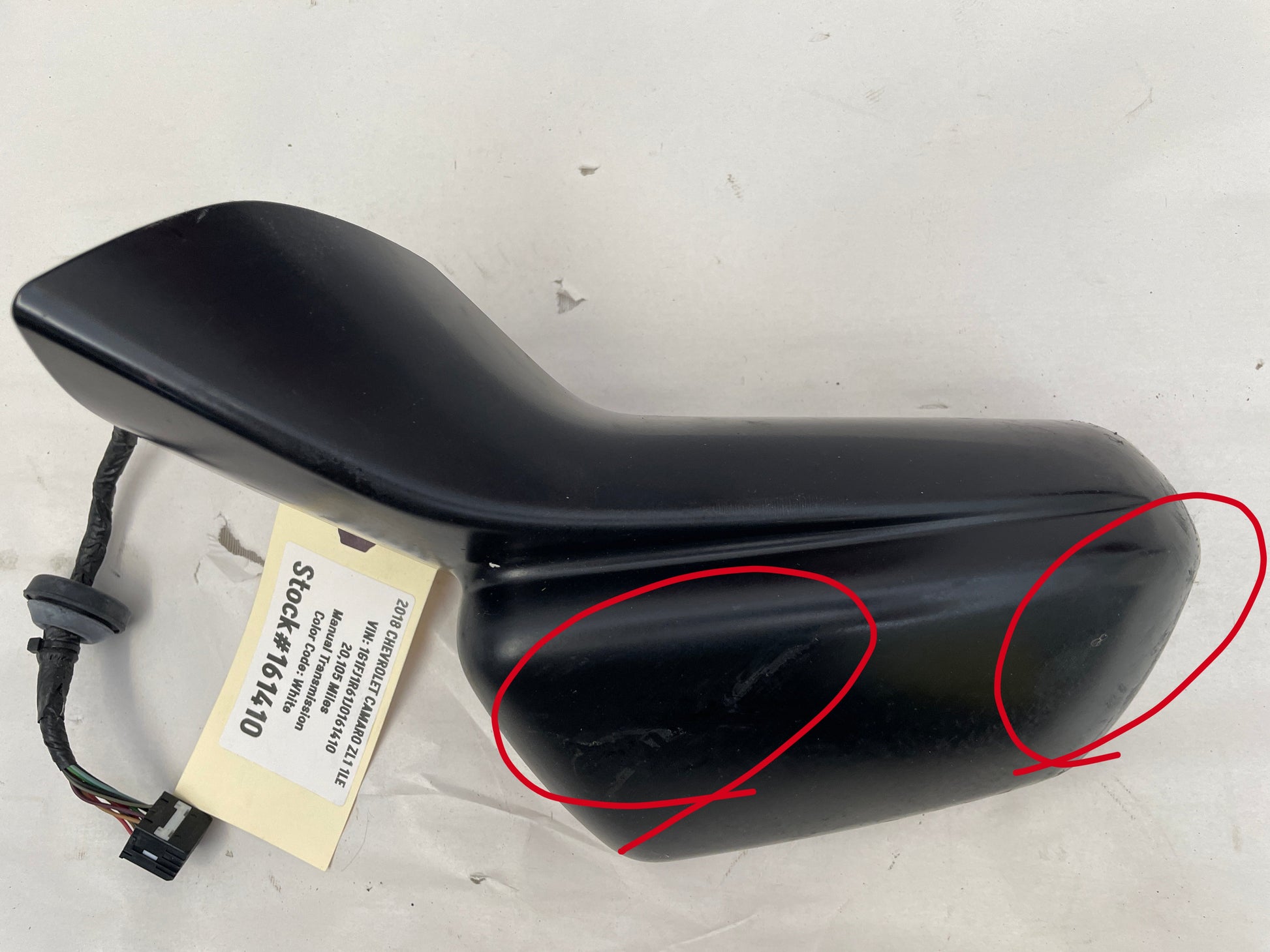 2018 Chevy Camaro ZL1 1LE RH Passenger Exterior Side Mirror Black OEM - Day's Parts Yard