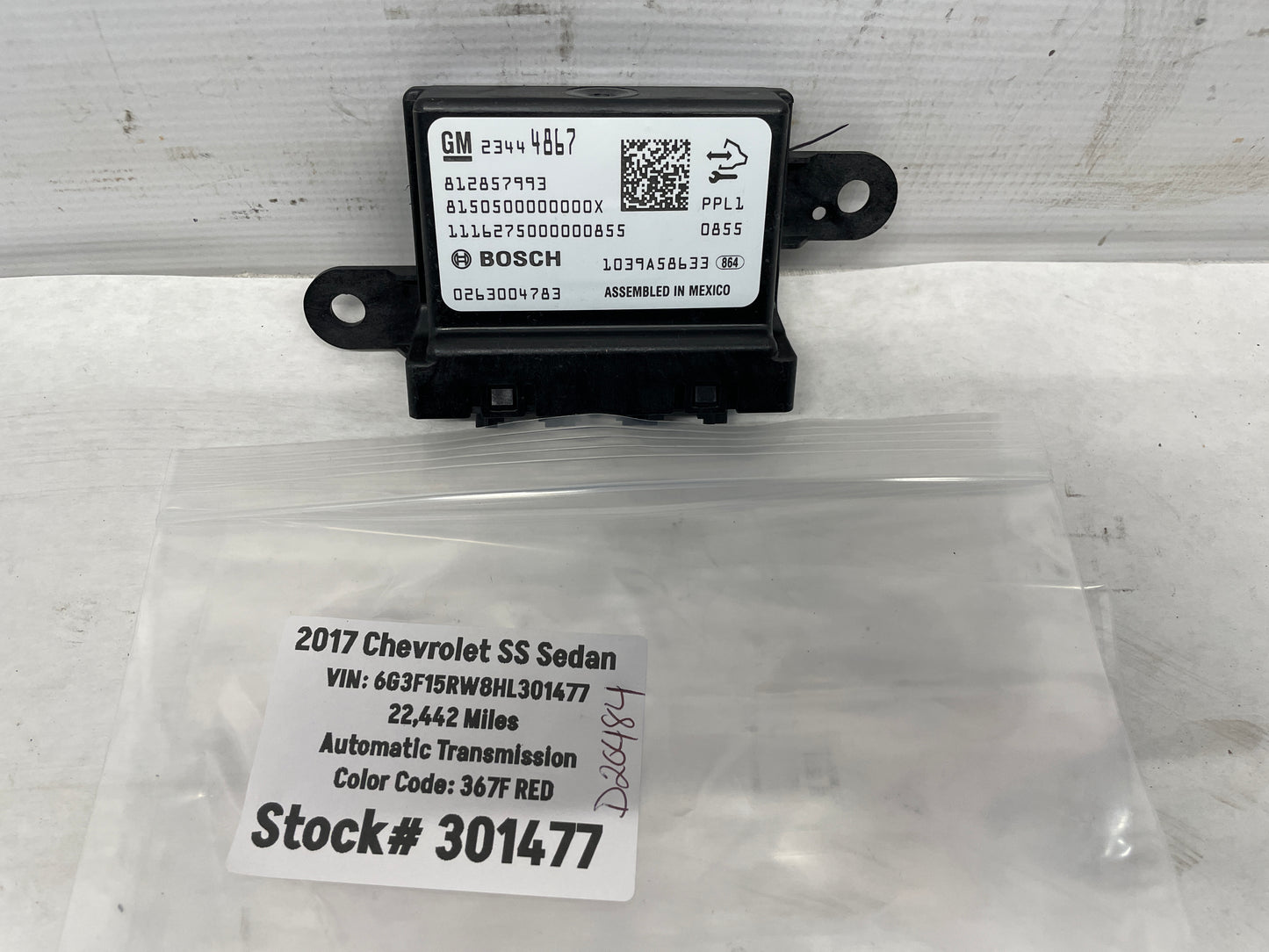 2017 Chevy SS Sedan Parking Assist Control Module OEM - Day's Parts Yard