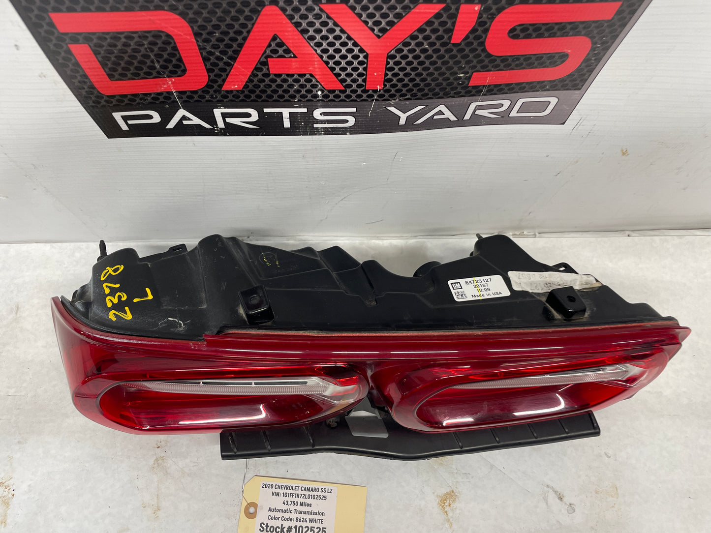 2020 Chevy Camaro SS LZ LH Driver Taillight Tail Light OEM - Day's Parts Yard
