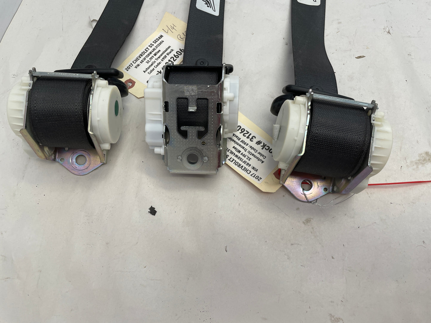 2017 Chevy SS Sedan Rear Seatbelt Seat Belt Retractor Set - Day's Parts Yard