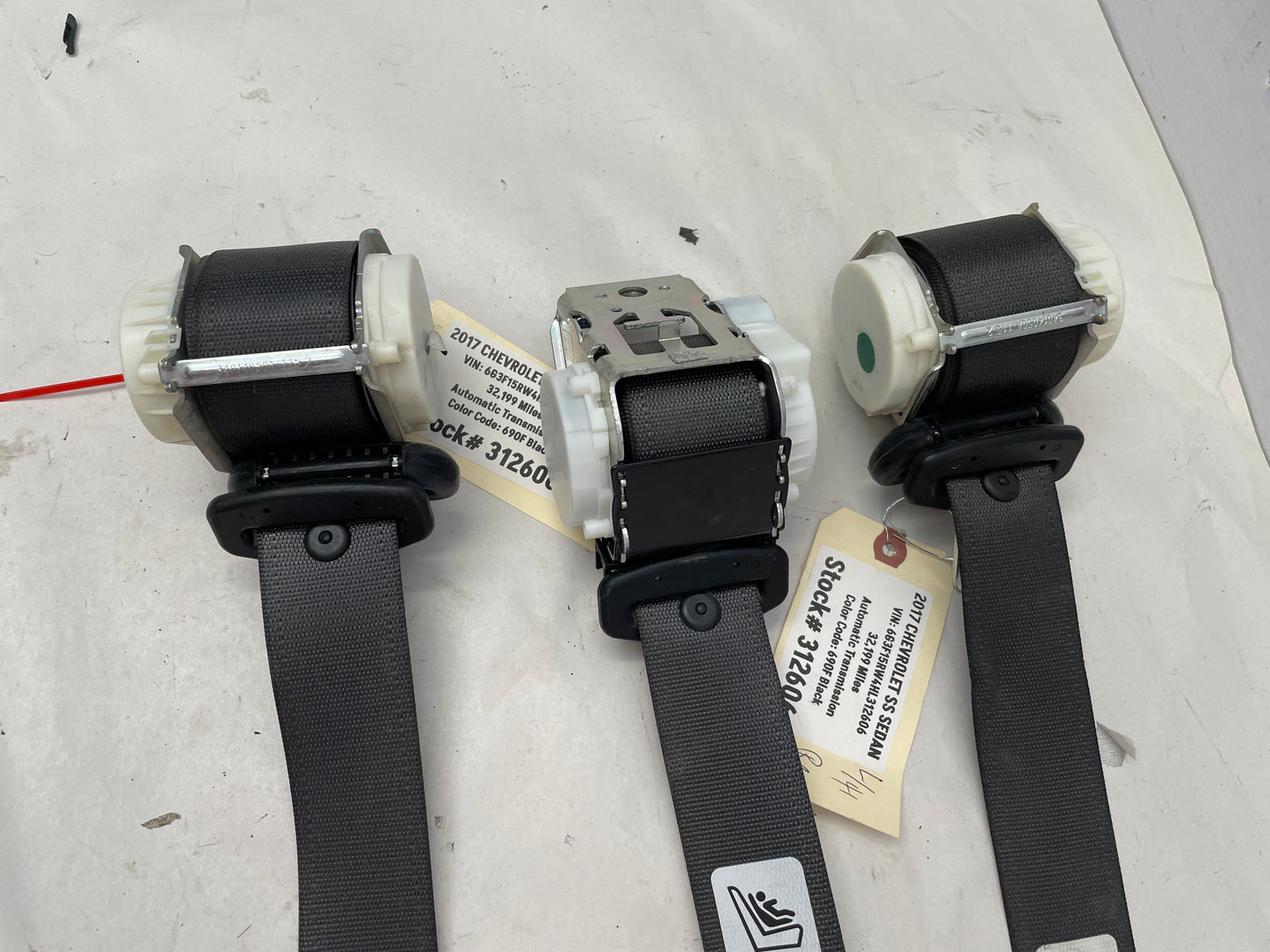 2017 Chevy SS Sedan Rear Seatbelt Seat Belt Retractor Set - Day's Parts Yard