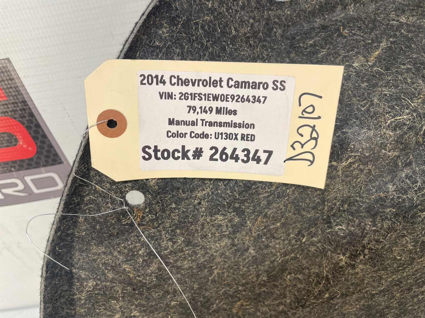 2014 Chevy Camaro SS Trunk Deck Lid Liner Carpet Felt OEM - Day's Parts Yard