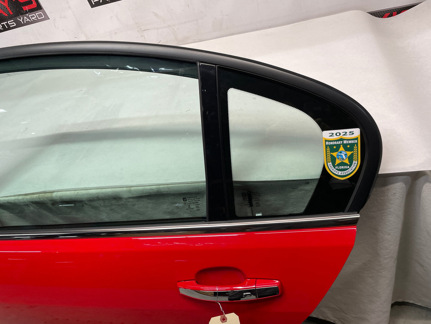 2017 Chevy SS Sedan LH Driver Rear Door Red OEM - Day's Parts Yard