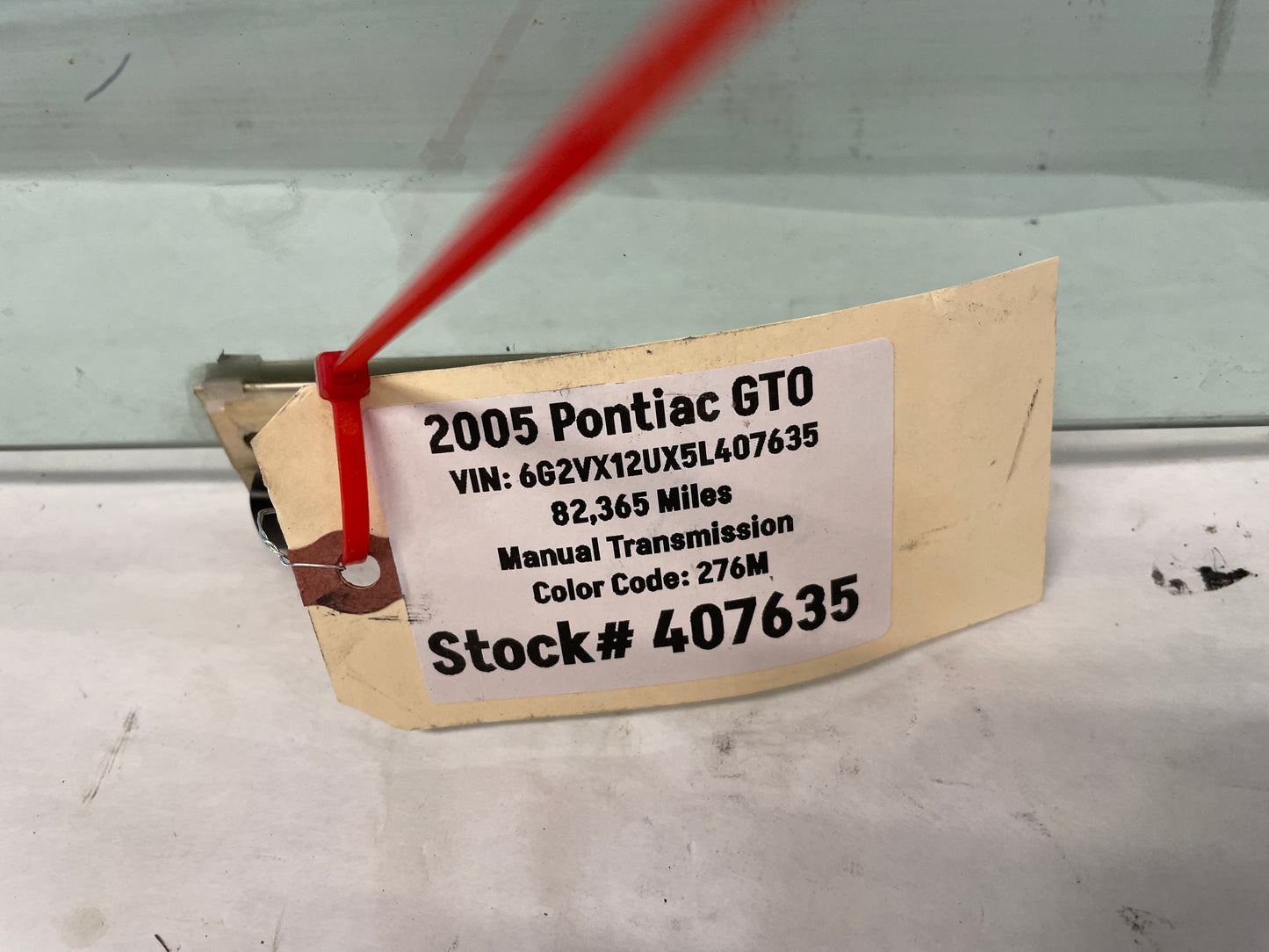 2005 Pontiac GTO RH Passenger Front Door Window Glass OEM - Day's Parts Yard