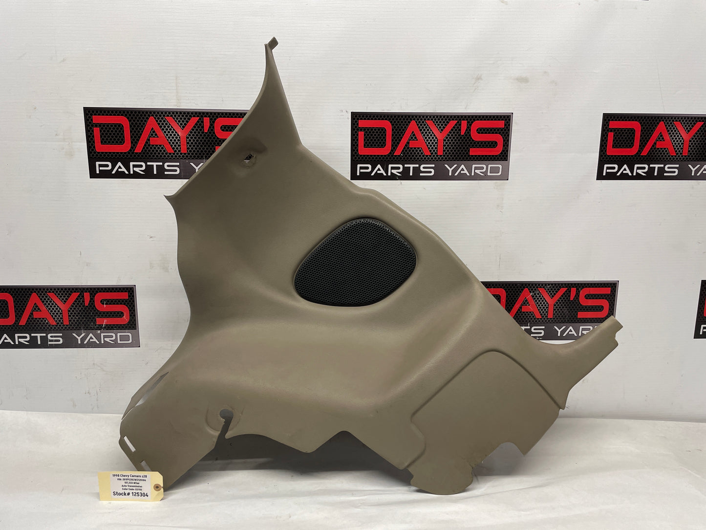 1998 Chevy Camaro Z28 LH Driver Interior Quarter Sail Panel Trim Molding Tan OEM - Day's Parts Yard