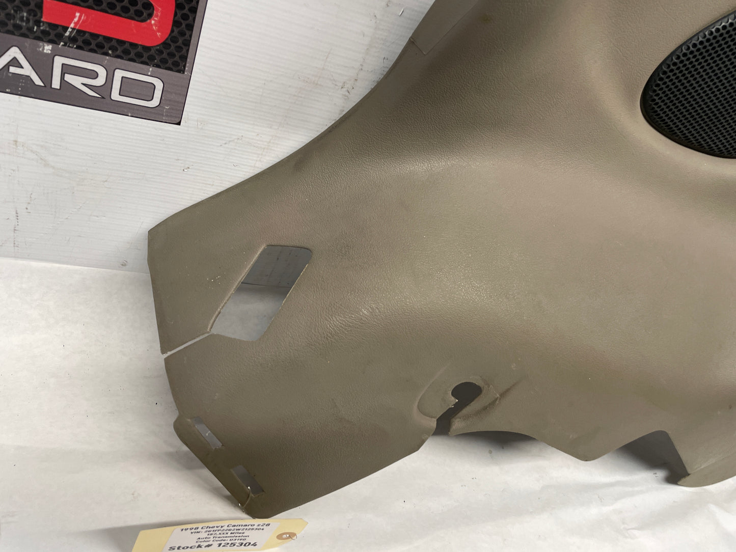 1998 Chevy Camaro Z28 LH Driver Interior Quarter Sail Panel Trim Molding Tan OEM - Day's Parts Yard